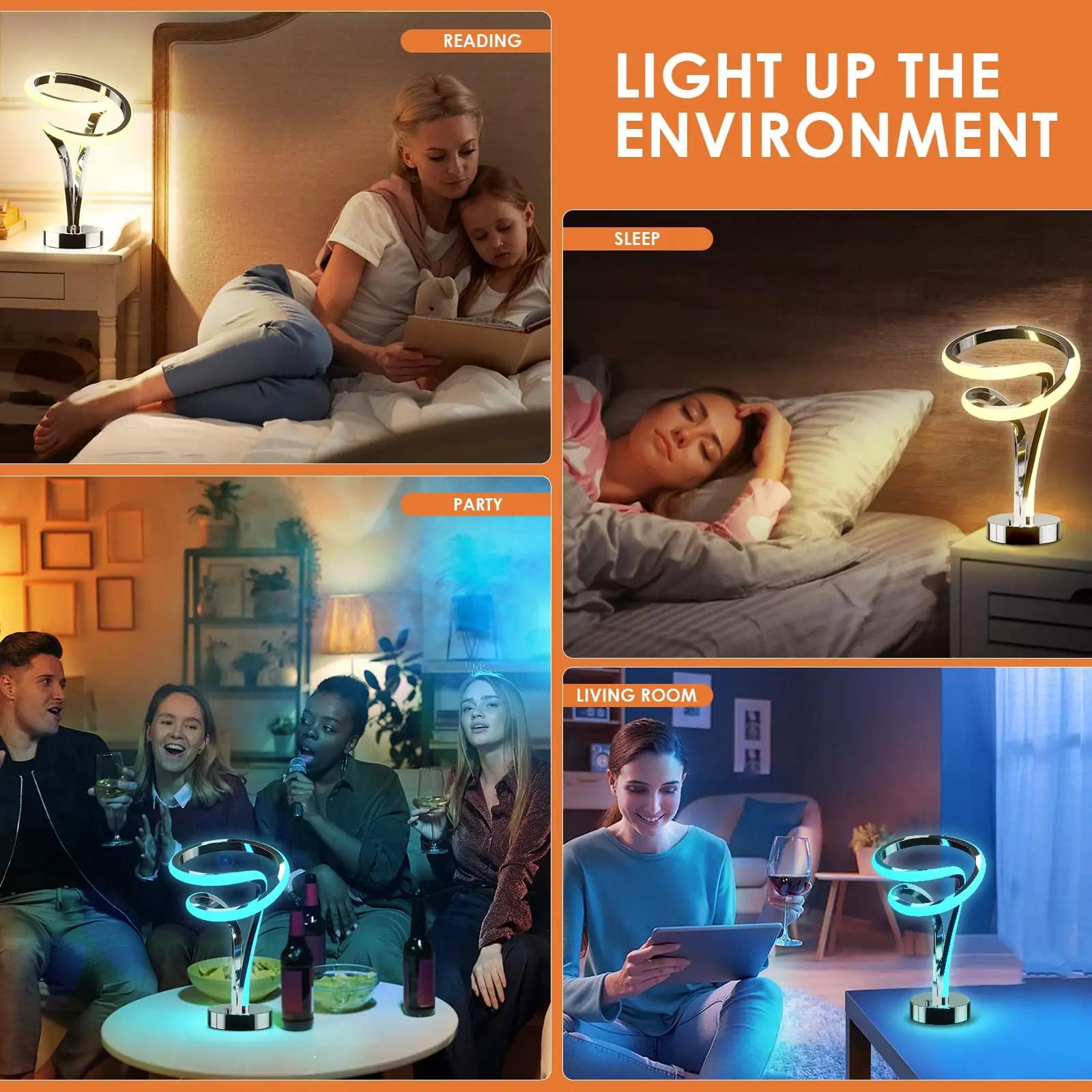airnasa romantiline akrüül laualamp — RGB ja puutetundlik dimmer – lisavaade