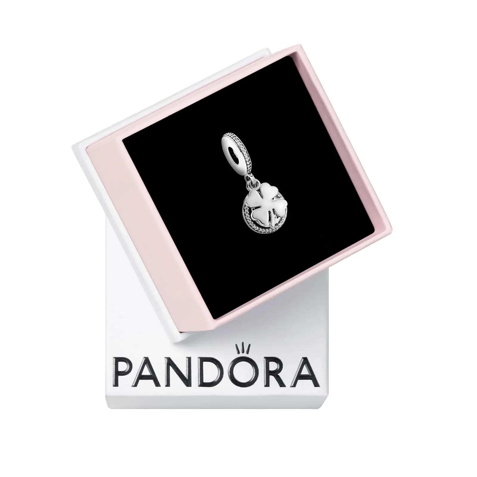 PANDORA hõbedane ristikheina ripats charm – kingi õnne