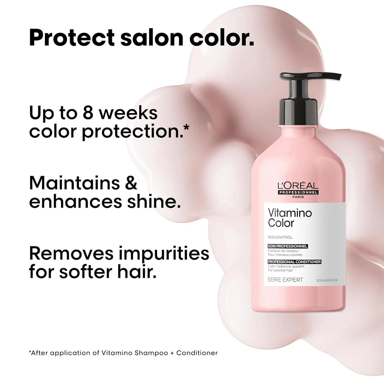 L’Oréal Professionnel Paris värvikaitsev palsam 500 ml – pakend ja tarvikud