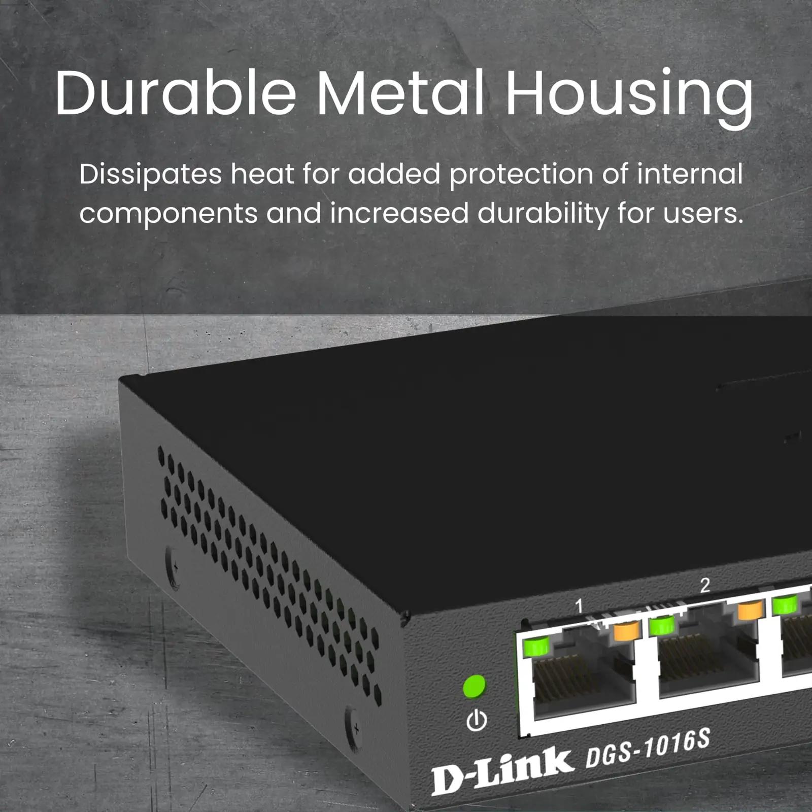 D-Link metallist 16-pordiline Gigabit switch koduvõrku – kasutusnäide