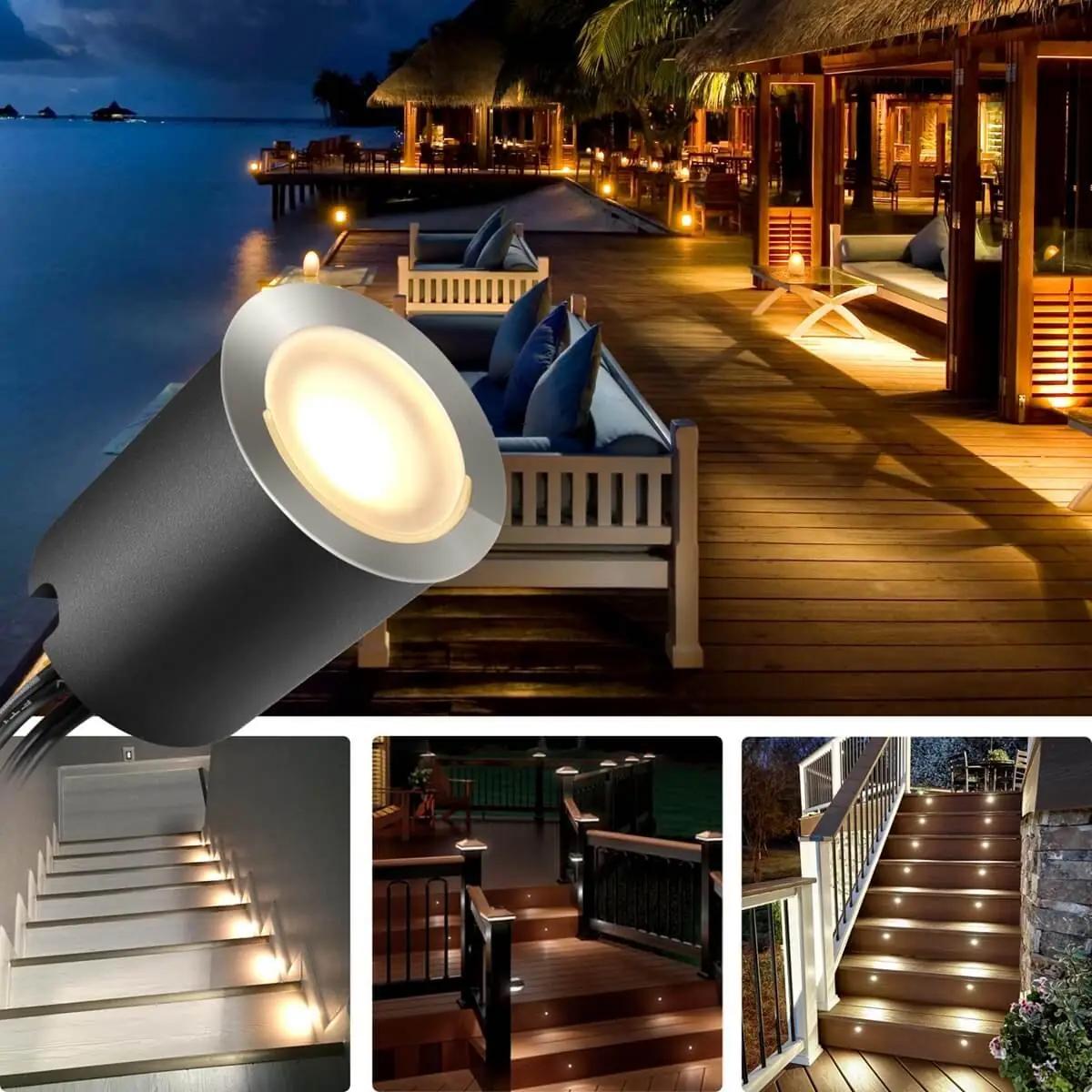 SMY Lighting veekindel LED maapistik 16-komplekt terrassile – kasutusnäide