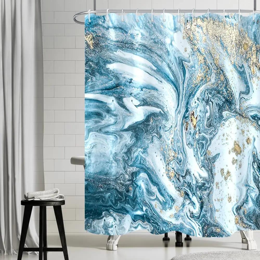 Uiiooazy veekindel dušikardin 240×180 cm – marmorikujundus – pakend ja tarvikud