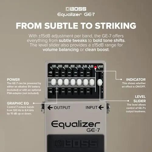 BOSS kompaktne 7-ristmiku EQ-pedal – täpne tonesäte – kasutusnäide