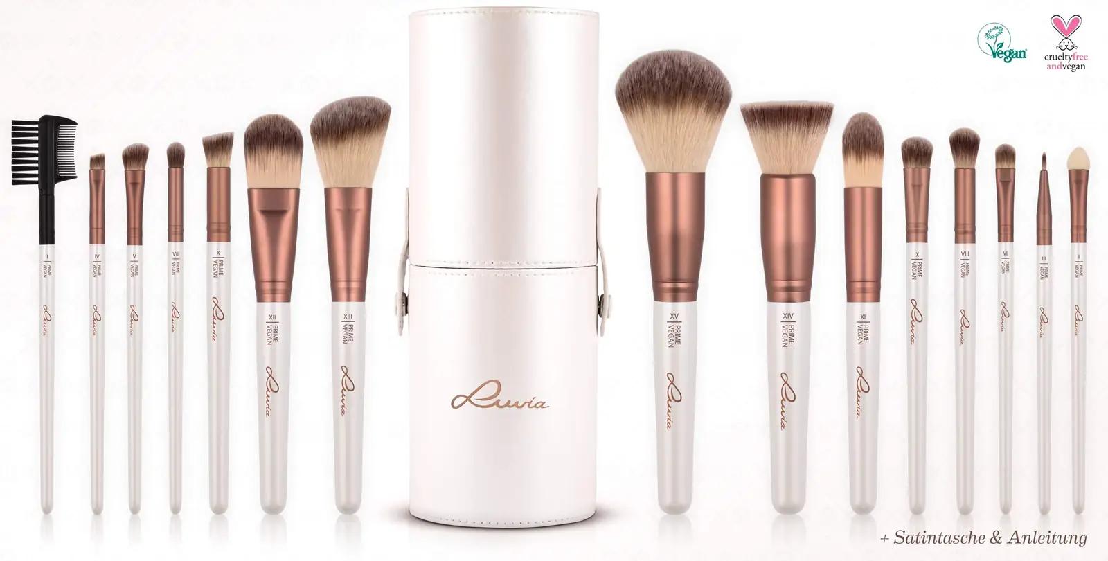 Luvia Cosmetics luksuslik vegan meigipintslite komplekt – pakend ja tarvikud