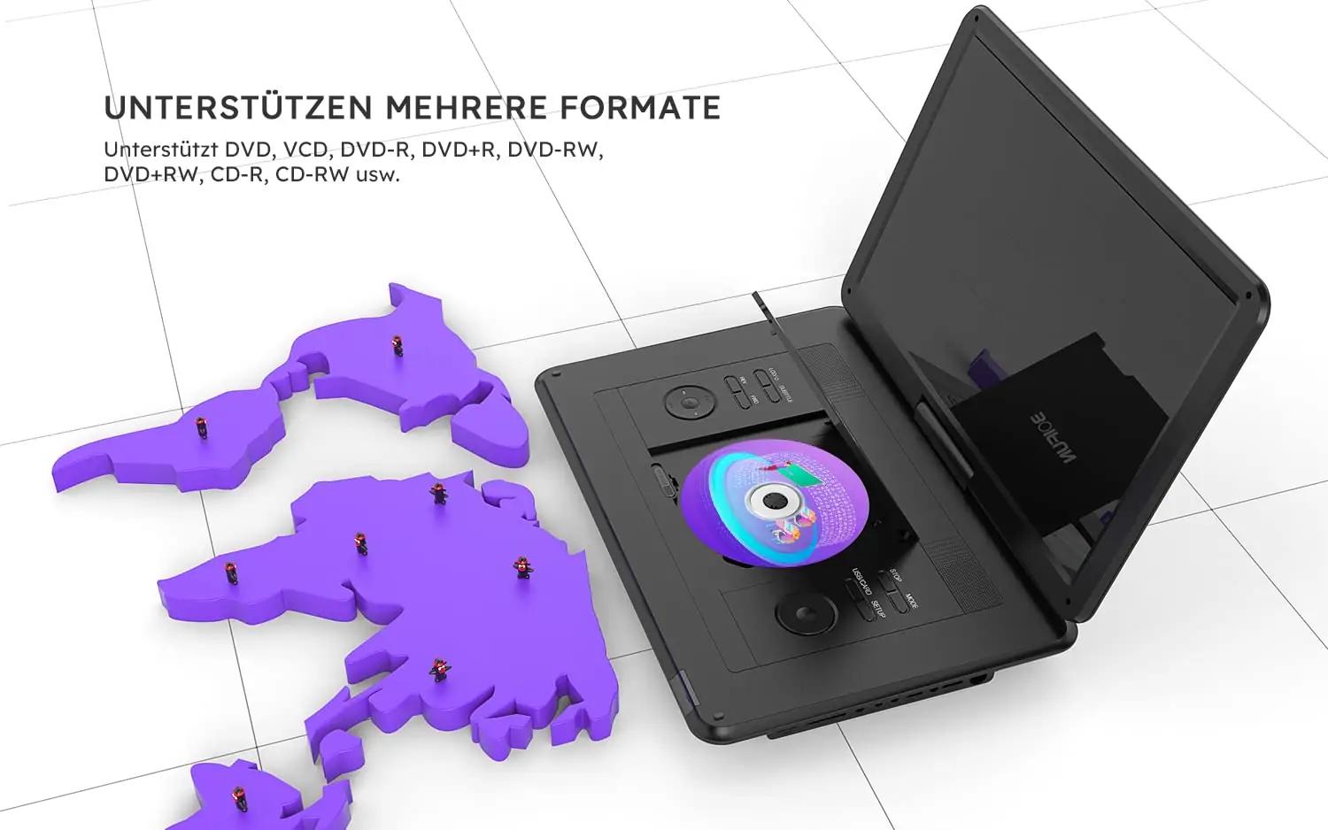 BOIFUN kaasaskantav DVD-mängija 15,6″ HD ekraaniga – lisavaade