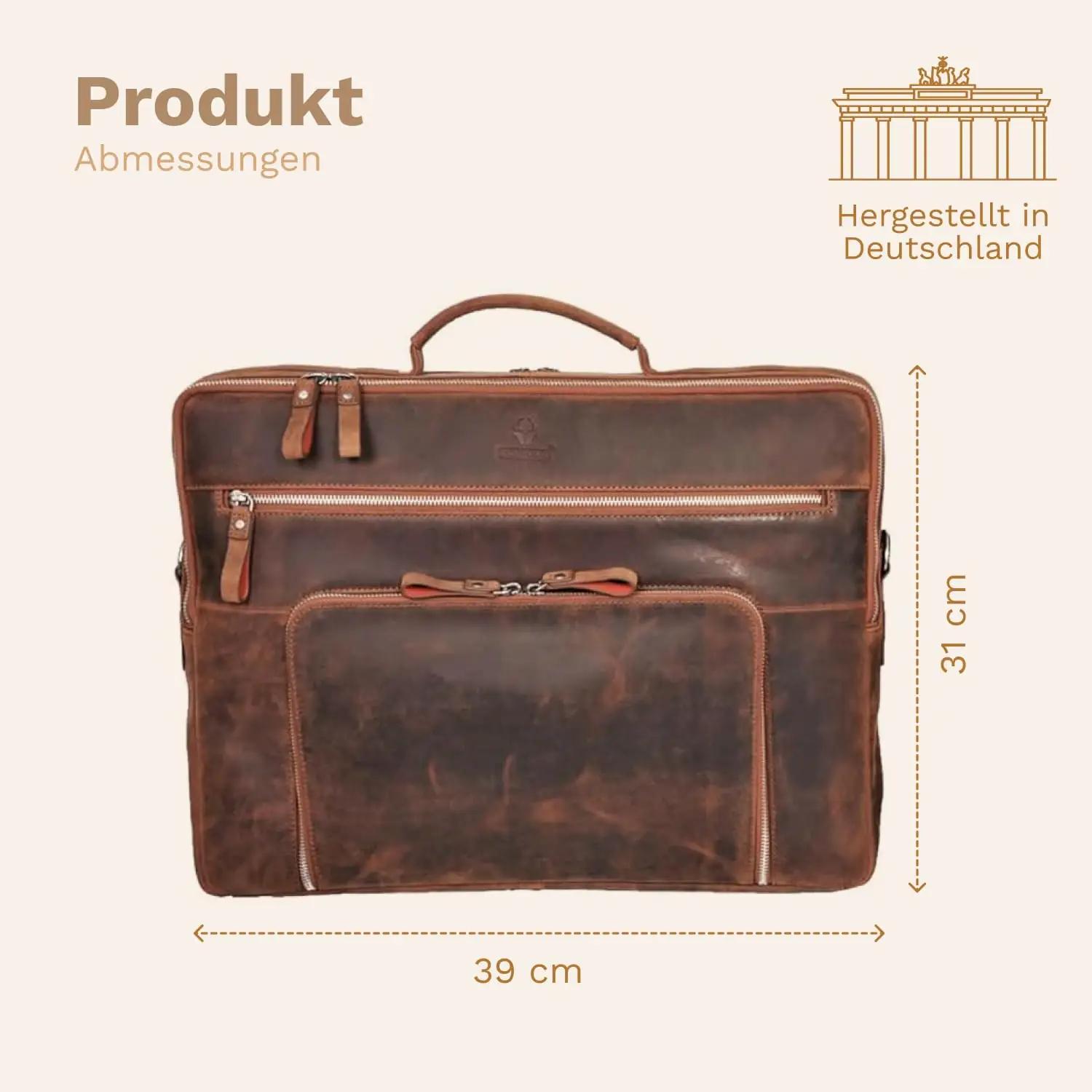 DONBOLSO nahast vintage sülearvutikott – stiilne äritasku – kasutusnäide