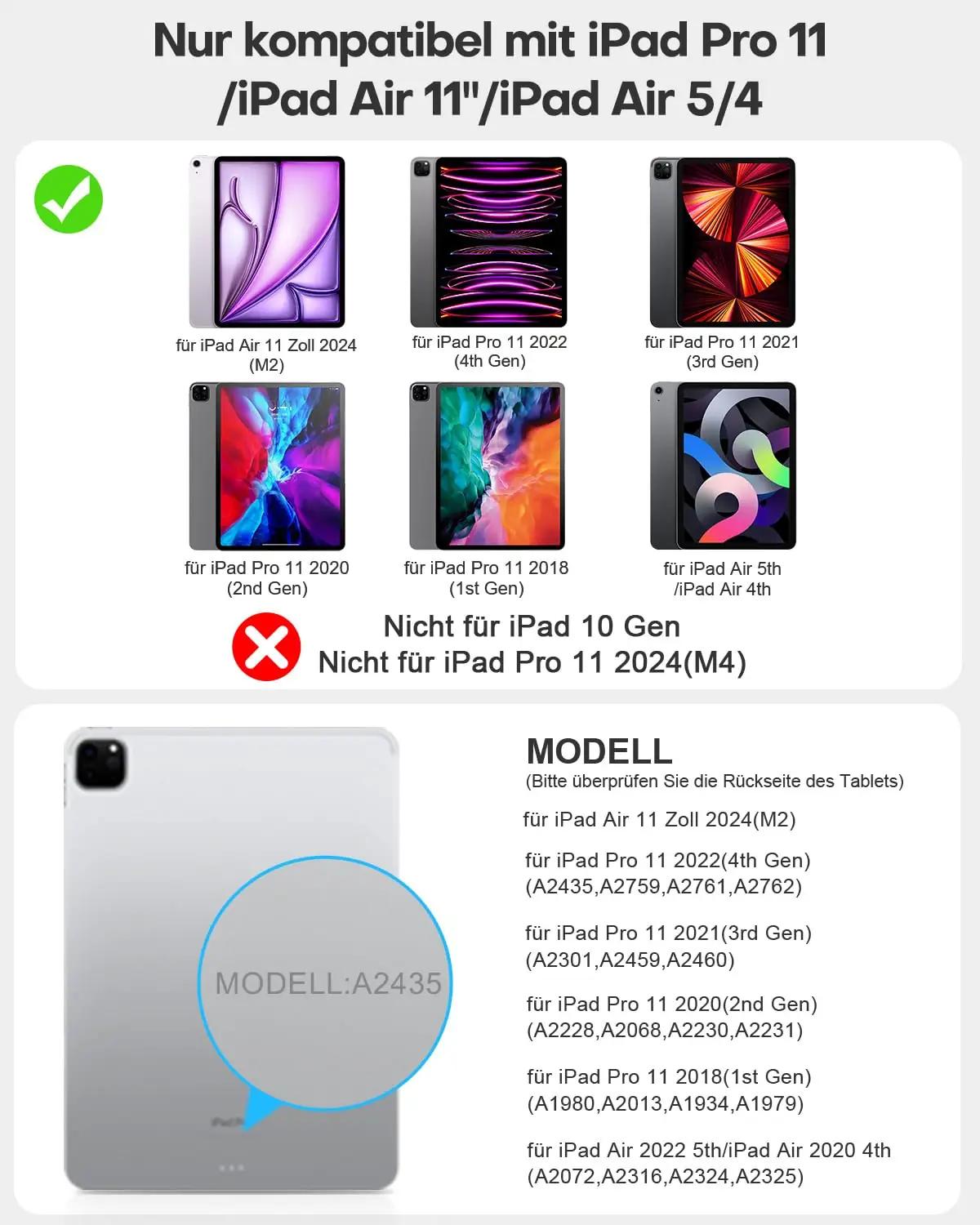 TECURS must PU-klappkate iPad Air/Pro jaoks – detailne vaade