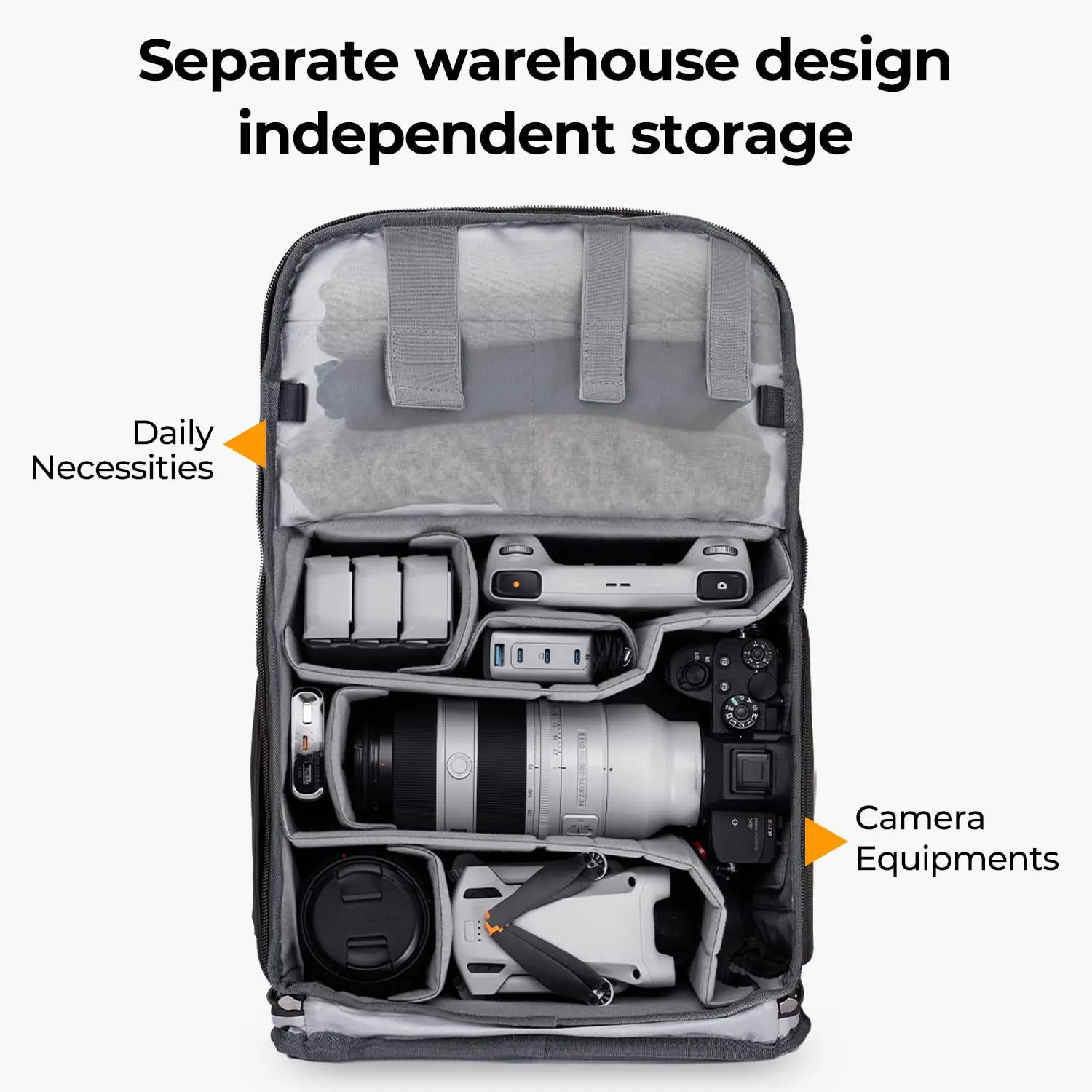 K&F CONCEPT vastupidav 20L fotoretkekott – pakend ja tarvikud