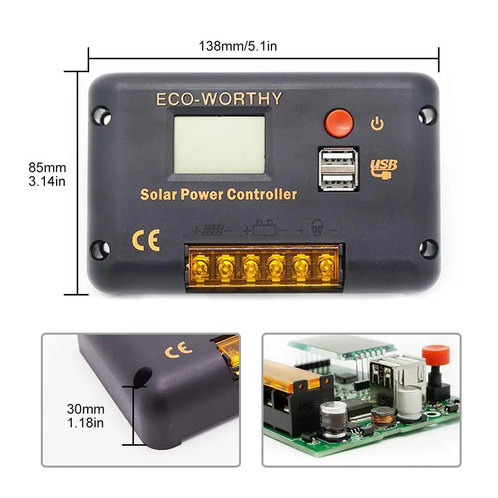 ECO-WORTHY vastupidav 30A päikeselaadija – PWM kontroll – pilt 6