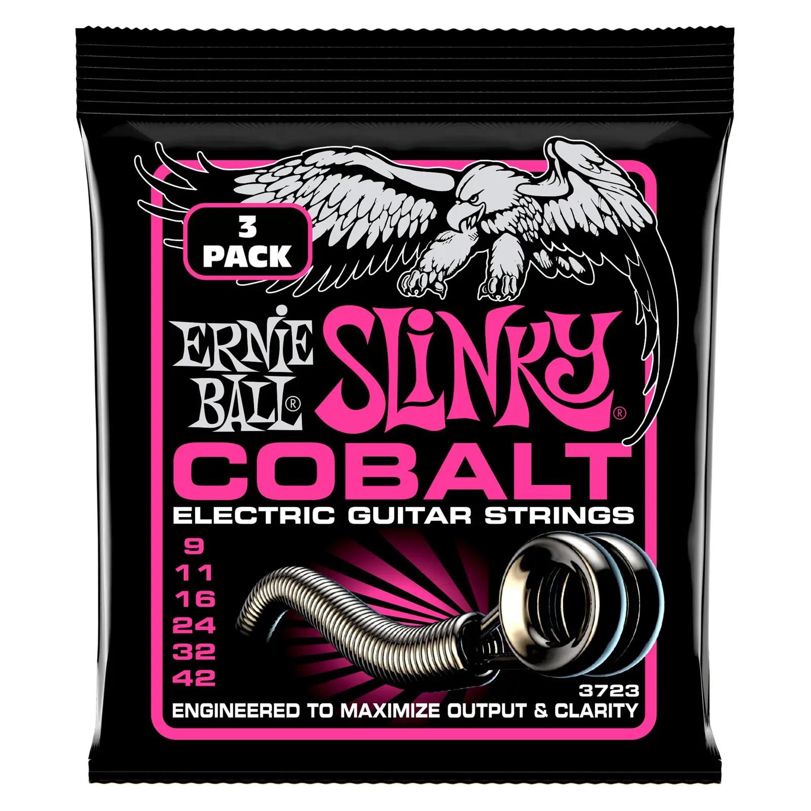 Ernie Ball Cobalt kitarristringid 3-pack — selge heli ja