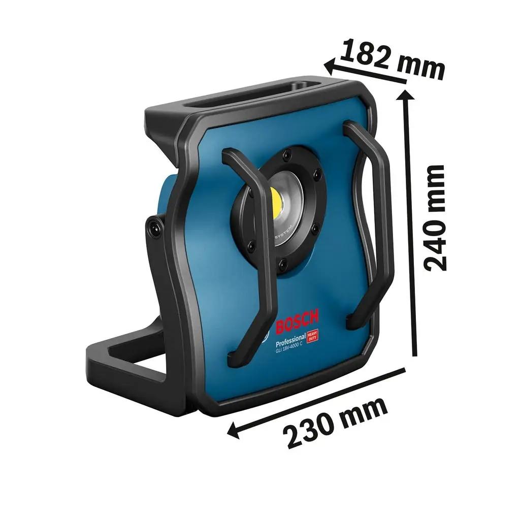 Bosch Professional vastupidav metallist töövalgusti – detailne vaade