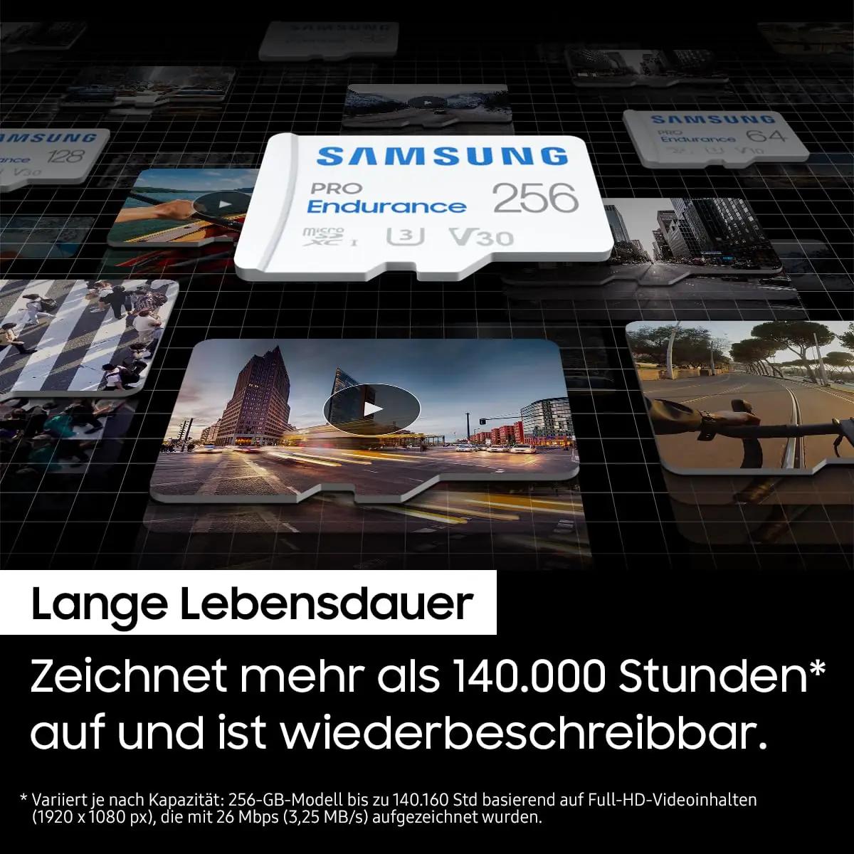 Samsung vastupidav 256 GB microSD-kaart koos SD-adapteriga – lisavaade