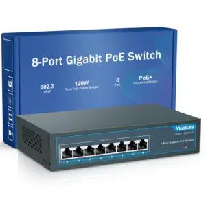 YuanLey 8 Port | 8*PoE+ (1000Mbps)(120w) arvutid ja lisaseadmed – toote esivaade
