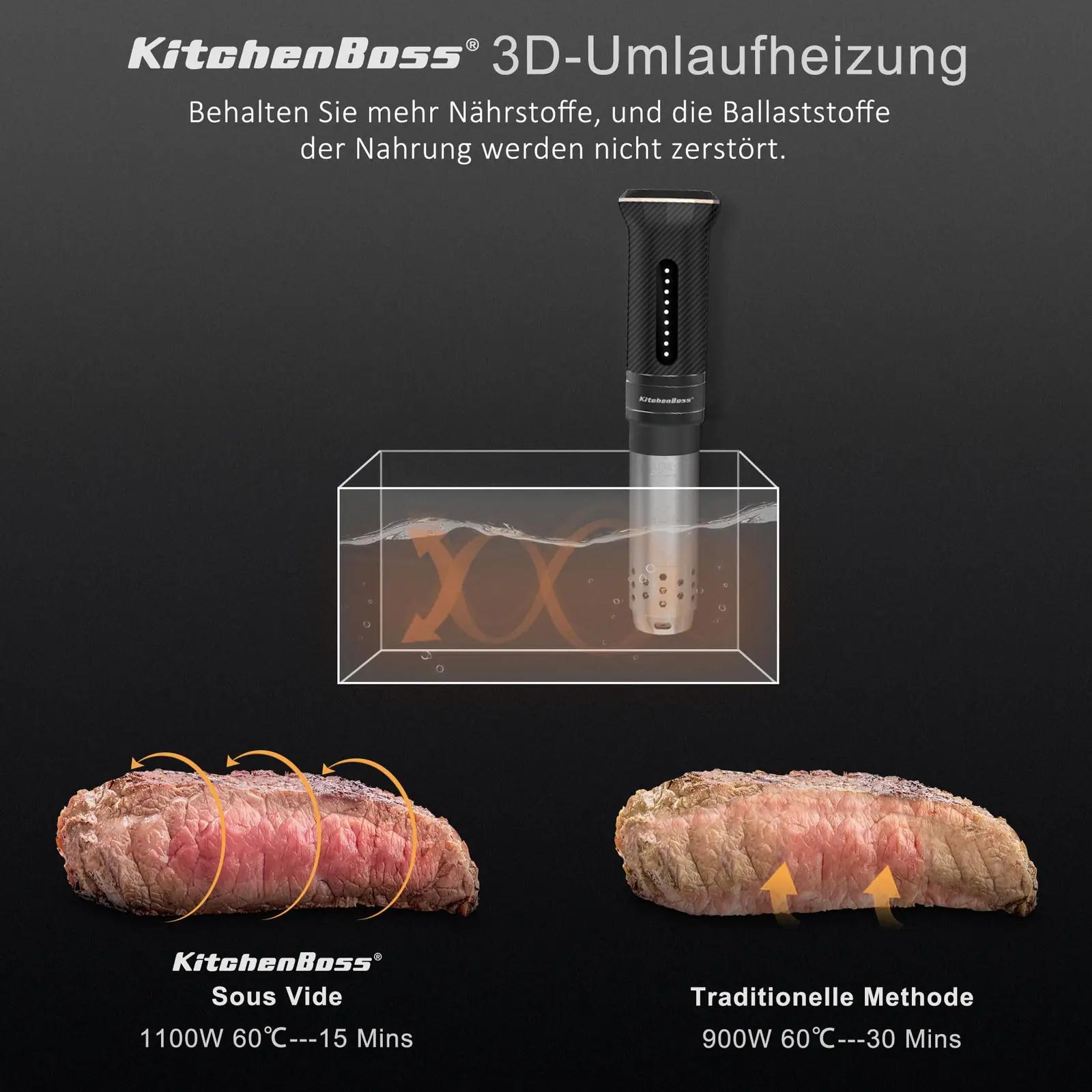 KitchenBoss roostevaba sous-vide garer – täpne ja veekindel G300 – pilt 6