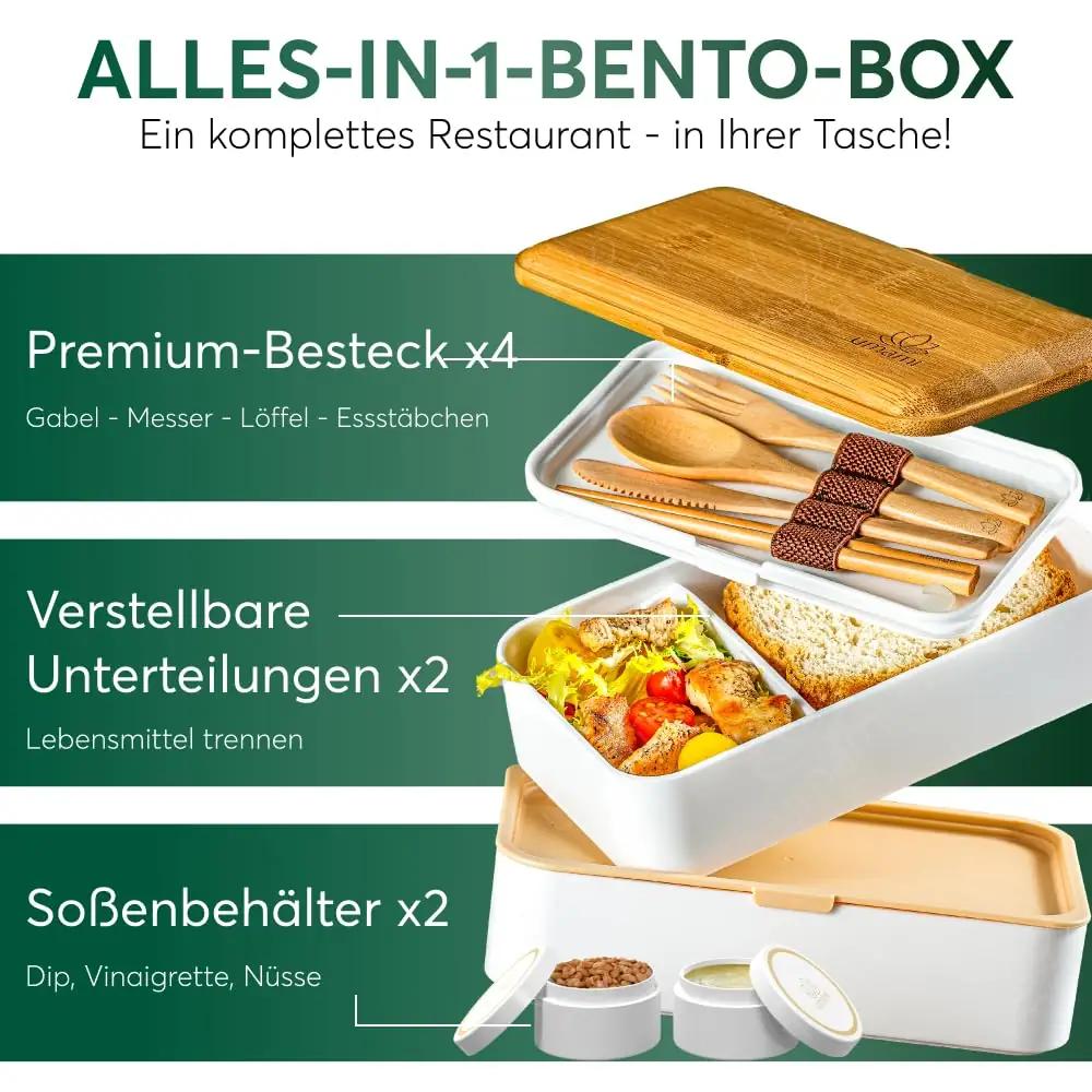 Umami puidust Bento 1,2 L – lekkevaba lõunakarp – kasutusnäide