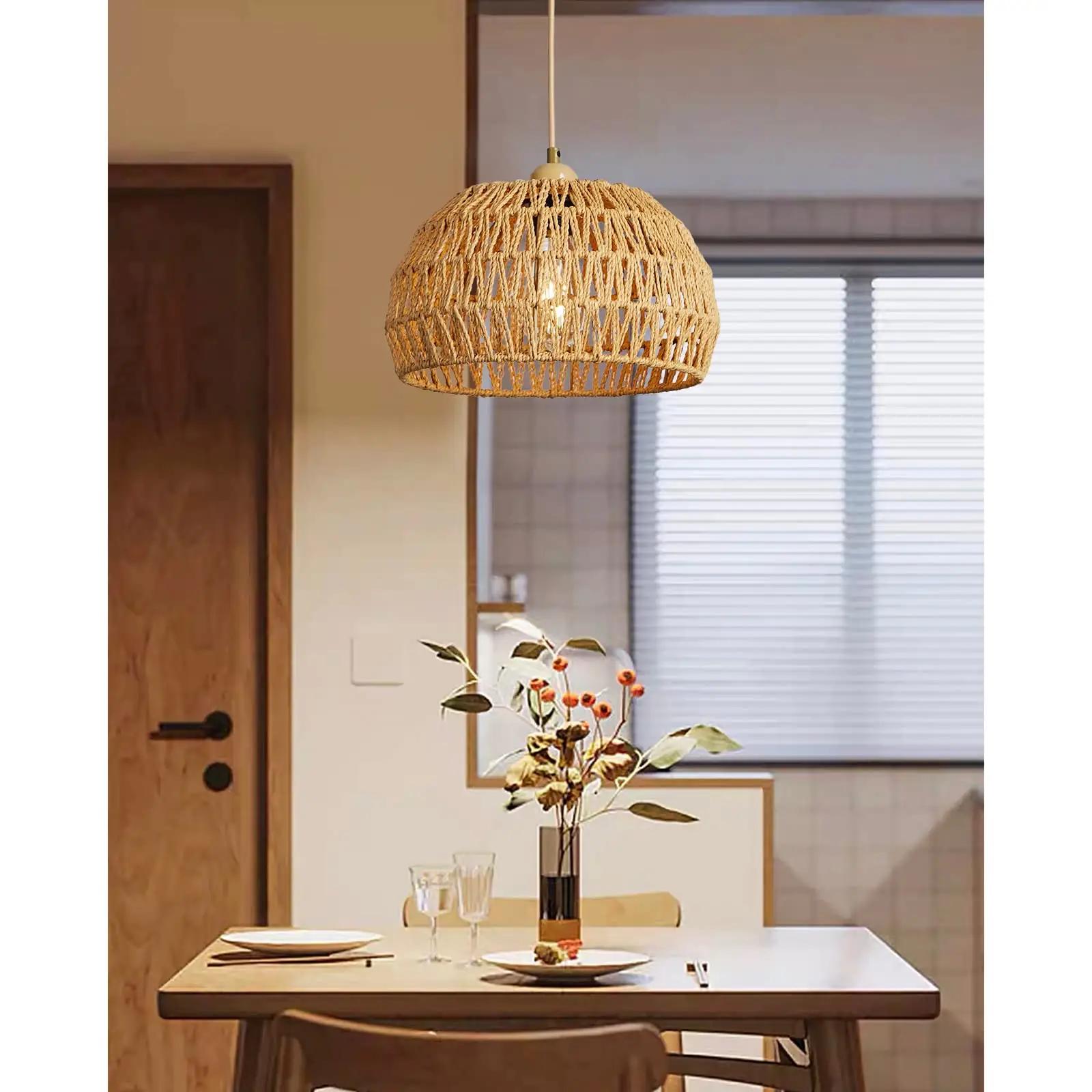 FORCOSO rottingist boho ripatslamp – naturaalne meeleolu Ø30cm – detailne vaade