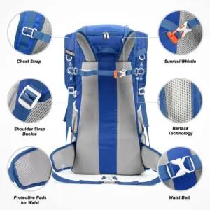 HOMIEE LB5001-BU matkakott 50 l, veekindel nailon, vihmakattega, pilt 2
