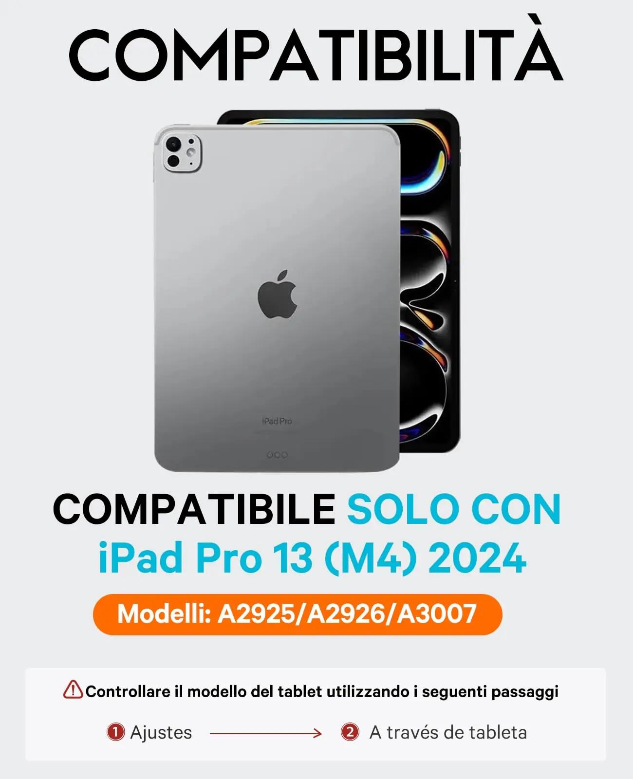 CHESONA iPad Pro 13 kaetud magnetiline klaviatuur — must – detailne vaade