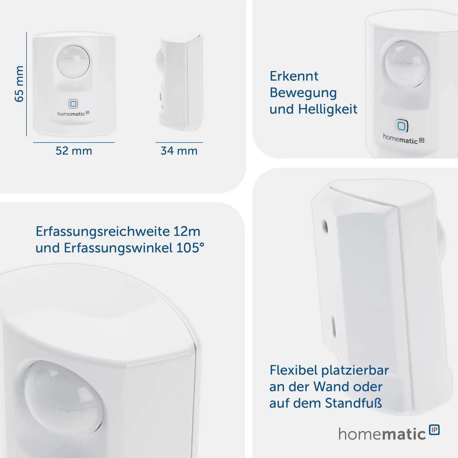 Homematic IP valge liikumisandur sisekasutuseks – pakend ja tarvikud