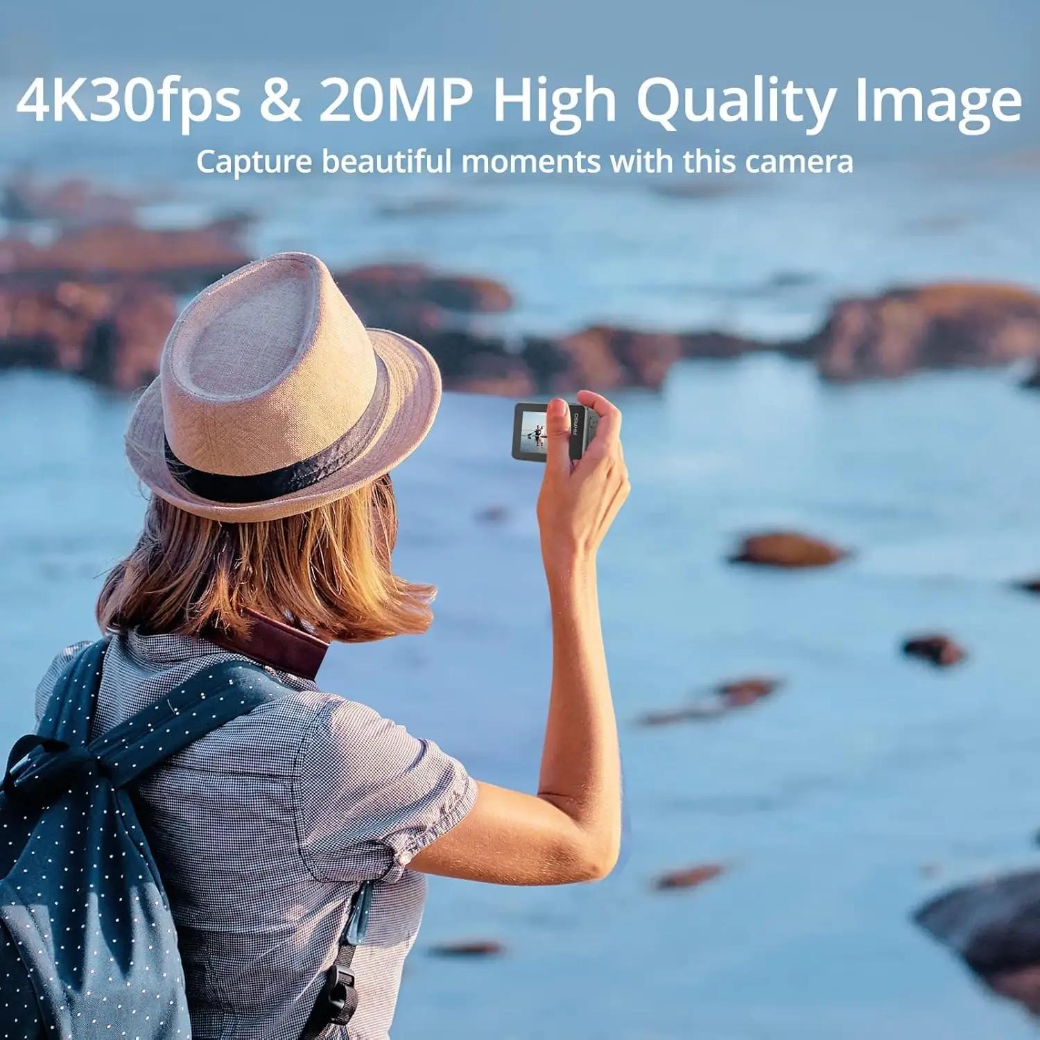 AKASO veekindel action-kaamera 4K videoks ja sukeldumiseks – pakend ja tarvikud
