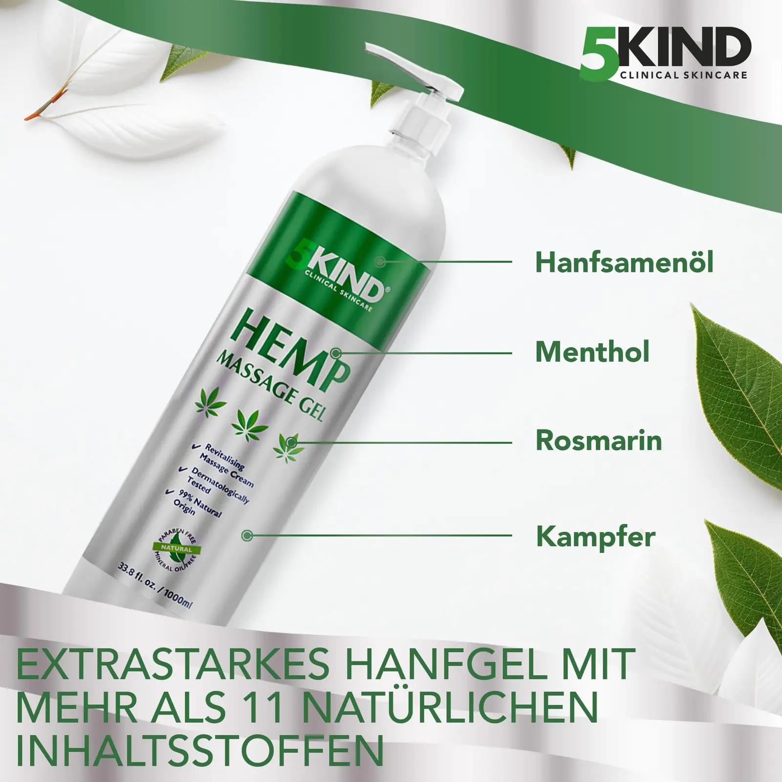 5kind clinical skincare tugevatoimeline Hanf-Aktivgel 1000ml – pilt 7