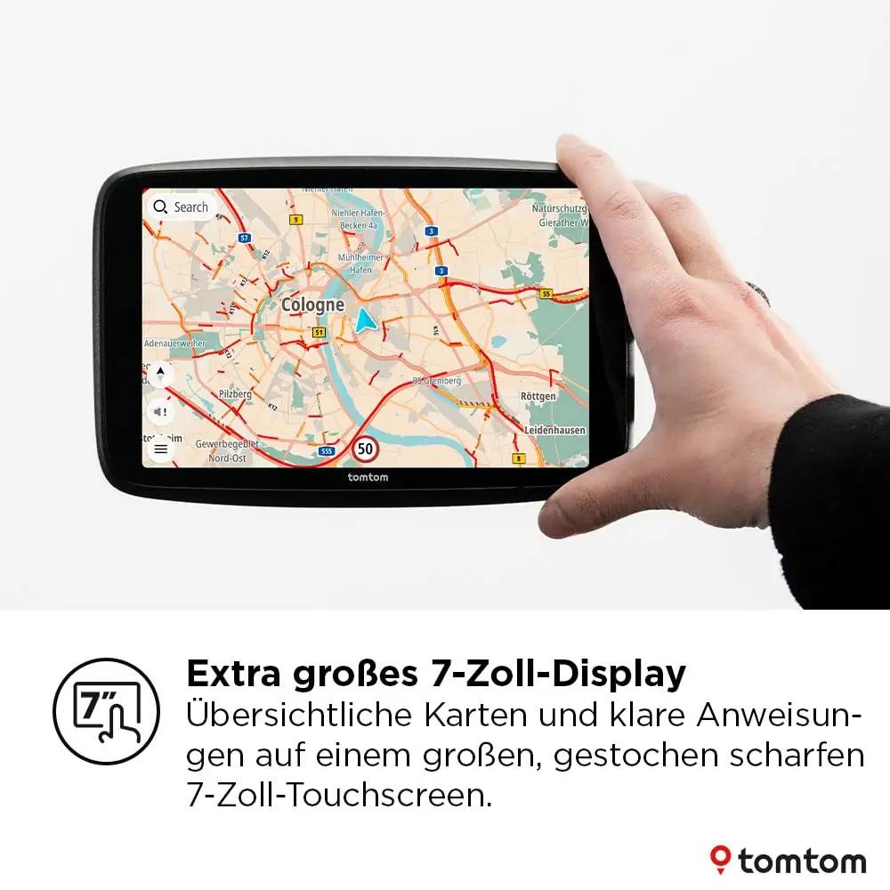 TomTom 7-tolline auto-navigaator – suur ekraan ja Wi‑Fi uuendused – pakend ja tarvikud