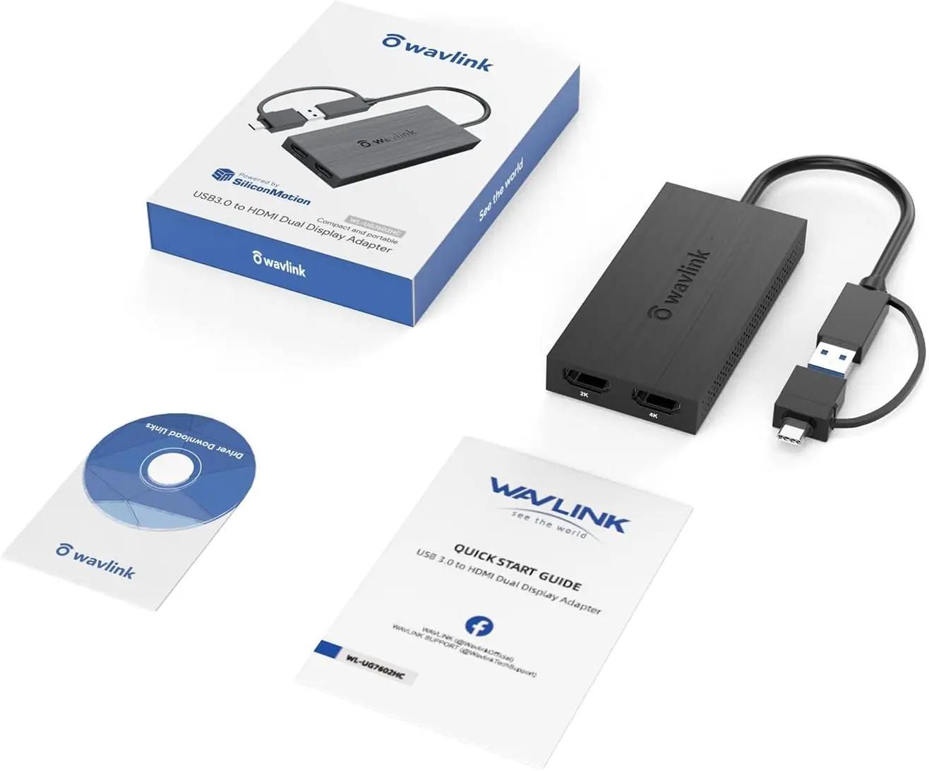 WAVLINK vastupidav USB kuni Dual‑HDMI adapter kahe monitori jaoks – pilt 9
