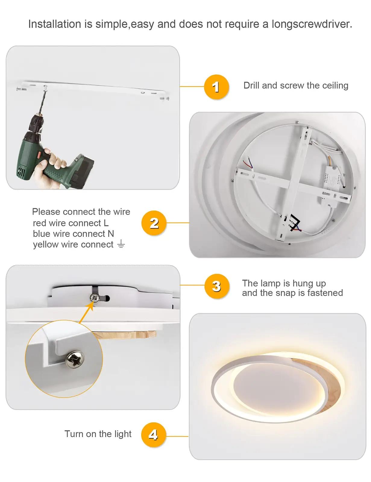 FANLG modernne 40 cm LED laelamp – soe ja reguleeritav valgus – pilt 7