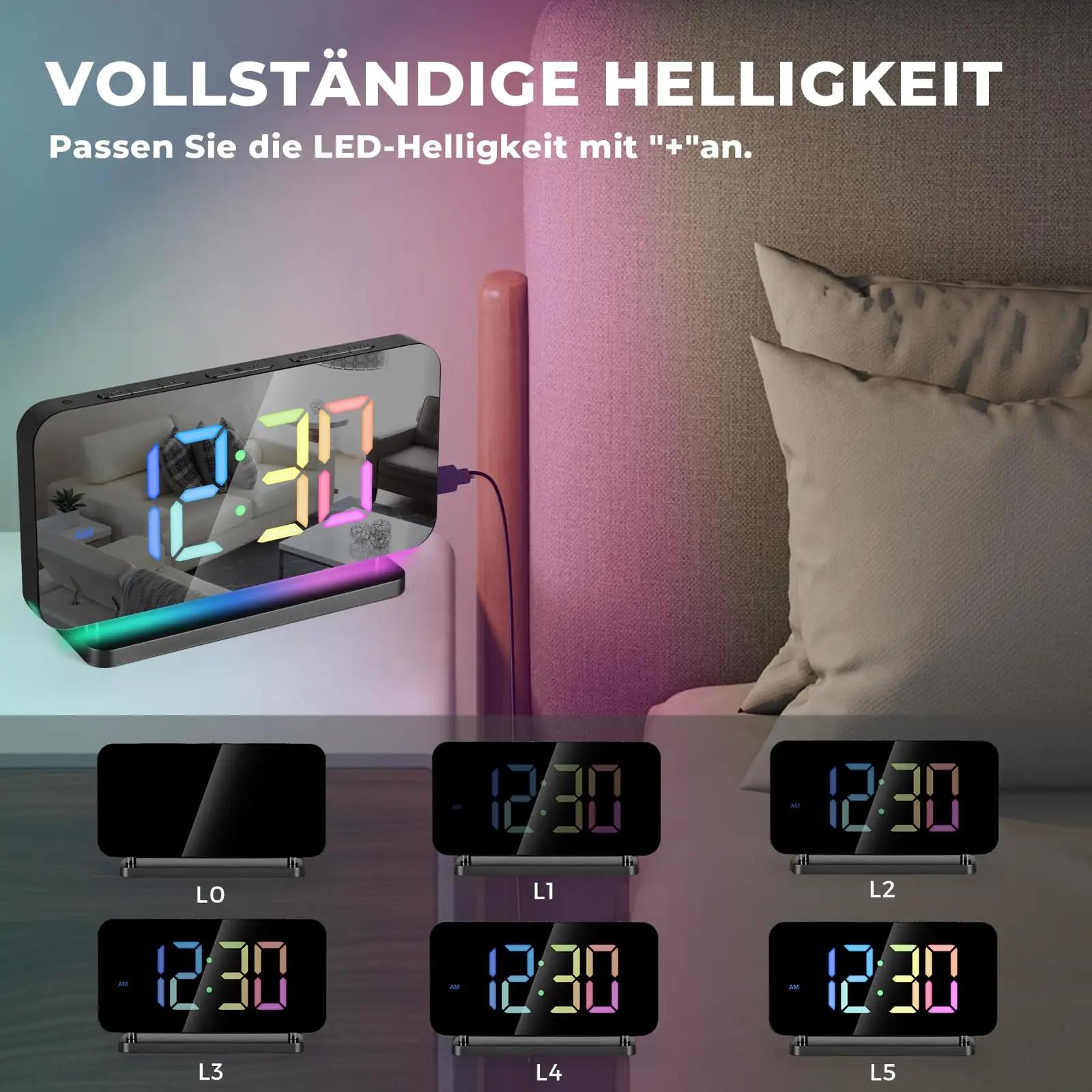 SZELAM stiilne LED-peegeläratus — USB laadija ja RGB valgus – kasutusnäide