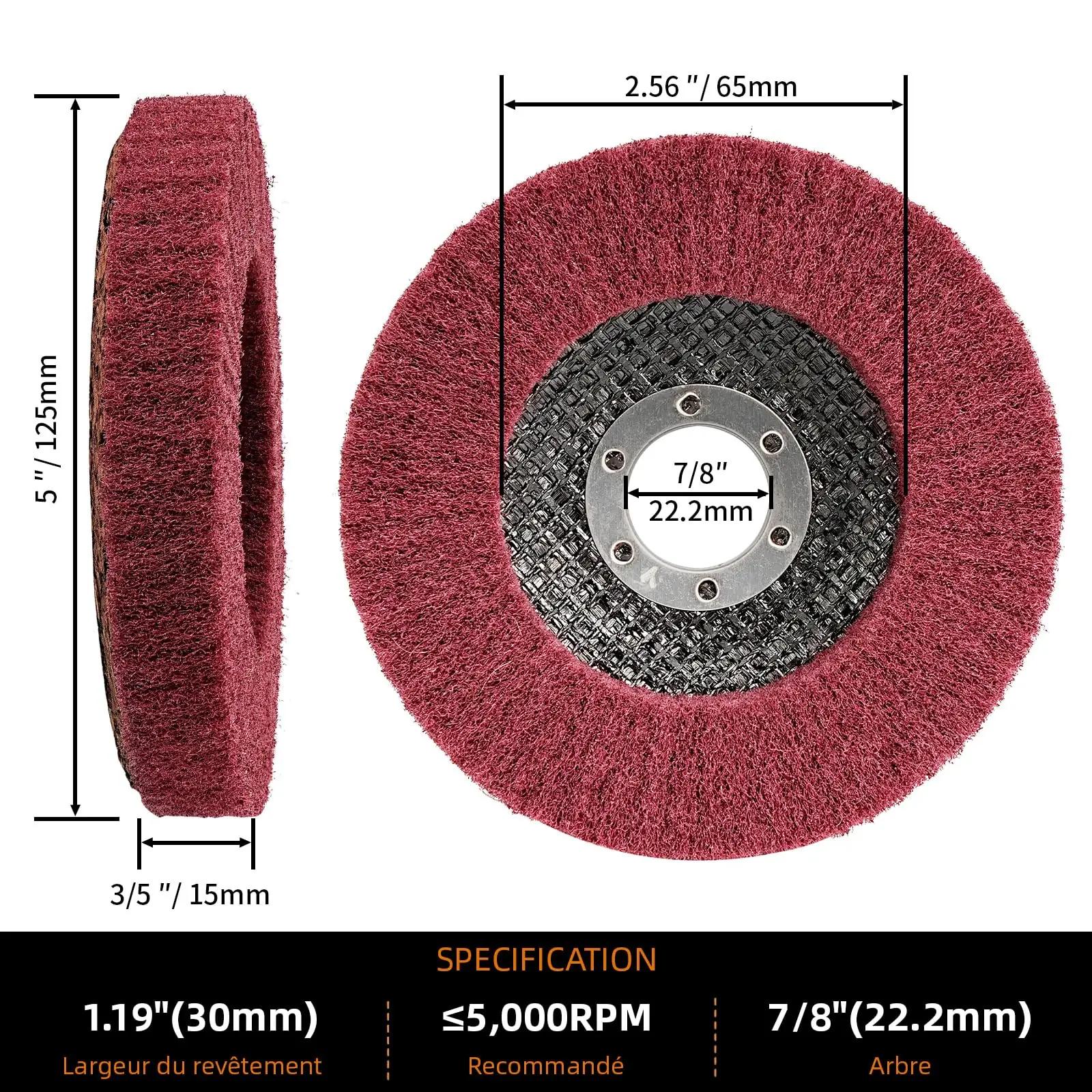 SI FANG nylonist lihvikelgid 125 mm — roostevaba puhastus – pakend ja tarvikud