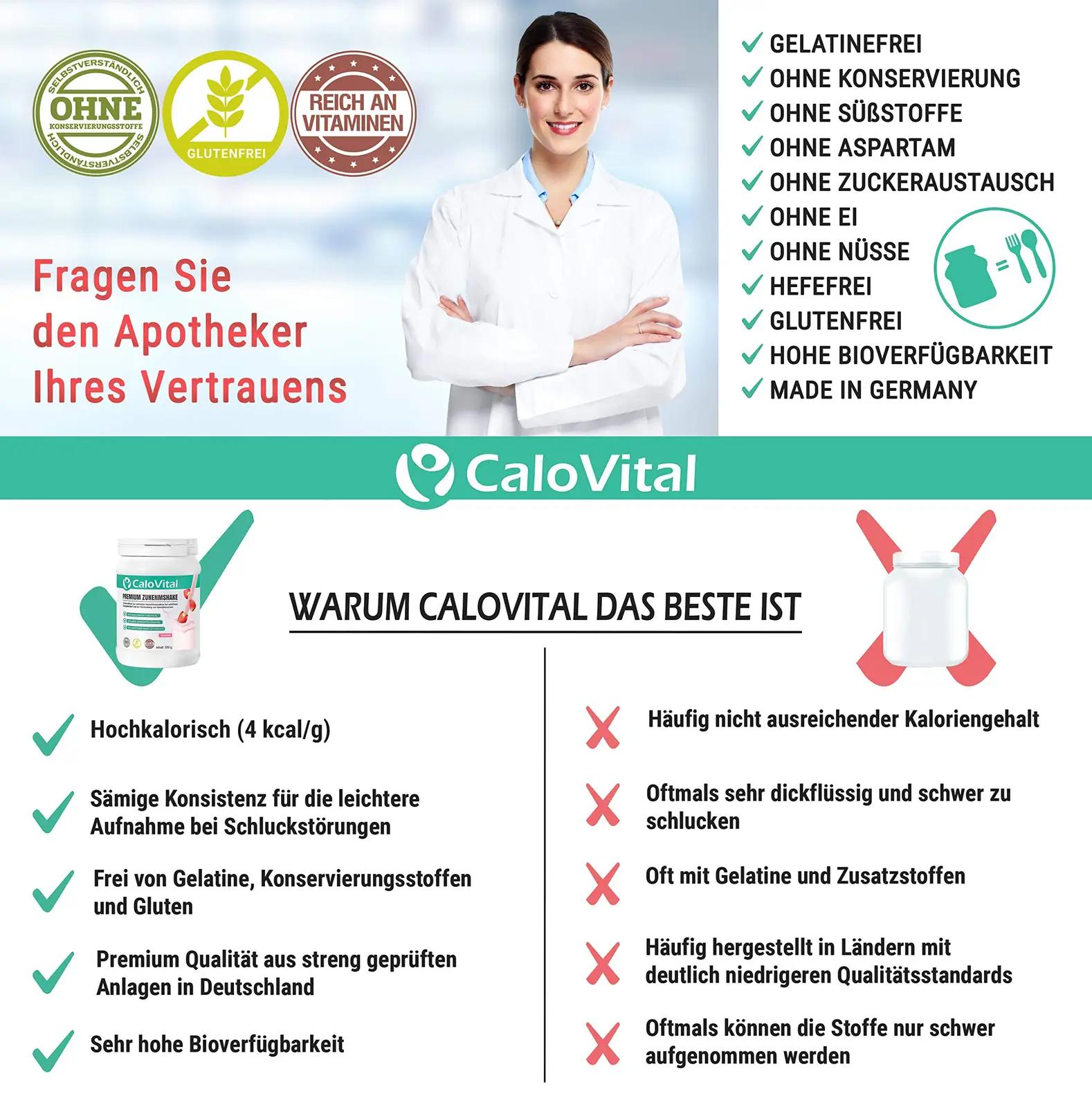 CALOVITAL proteiinisegu massi ja tervise toetuseks (3×maitse) – pakend ja tarvikud
