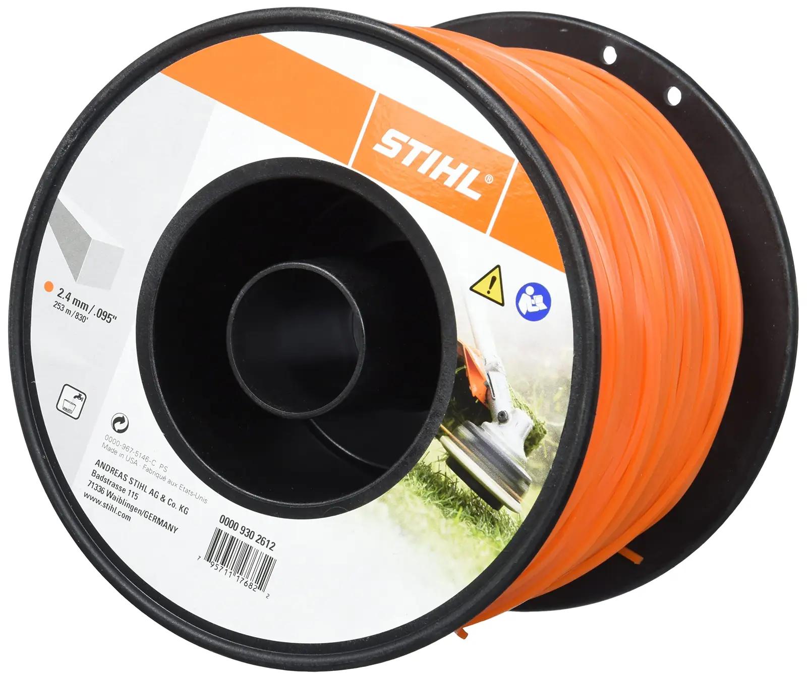 Stihl vastupidav nailonmähis 2,4 mm x 253 m – oranž – pakend ja tarvikud