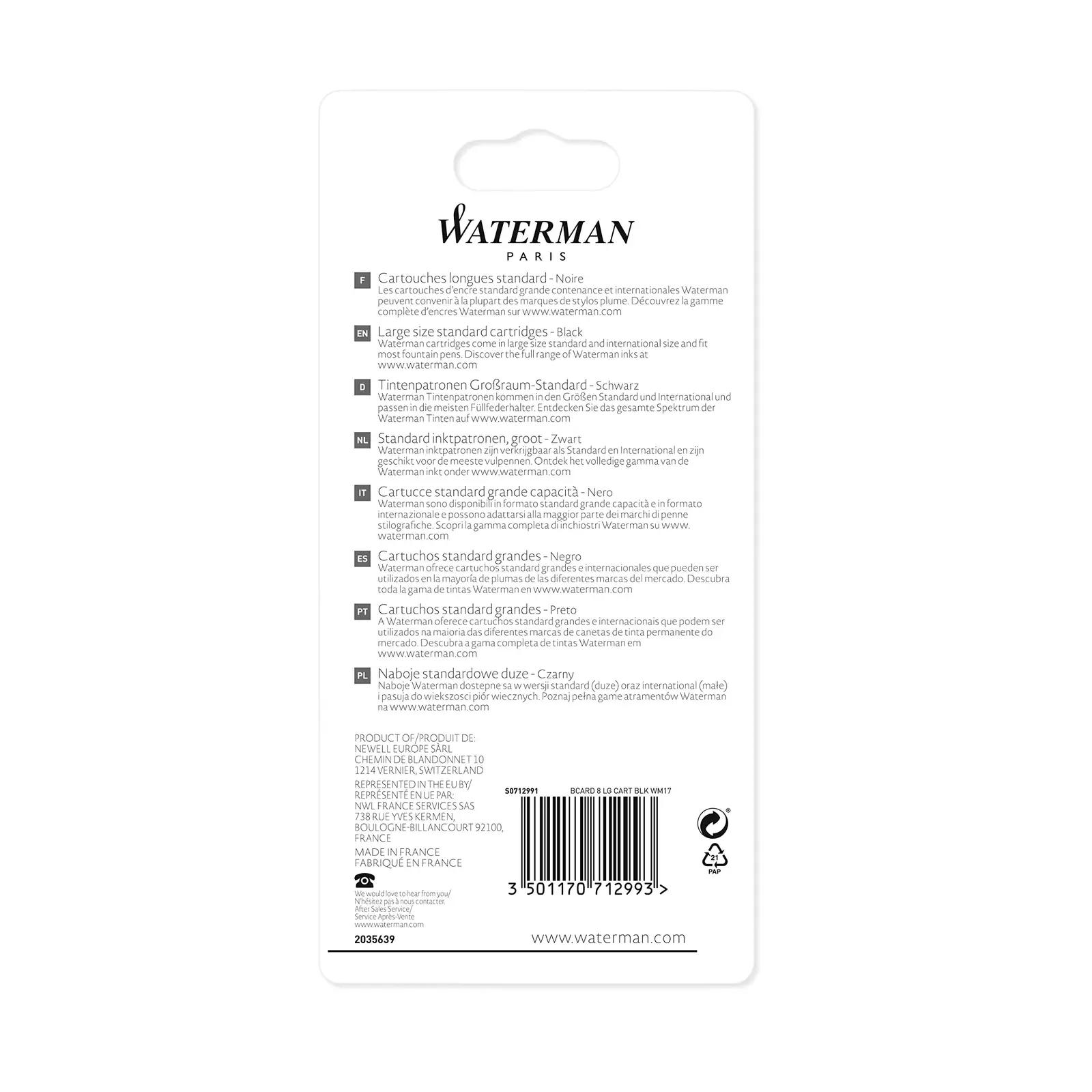 Waterman must tintpatroonid — sobib täitereale, 8 tk – pilt 7