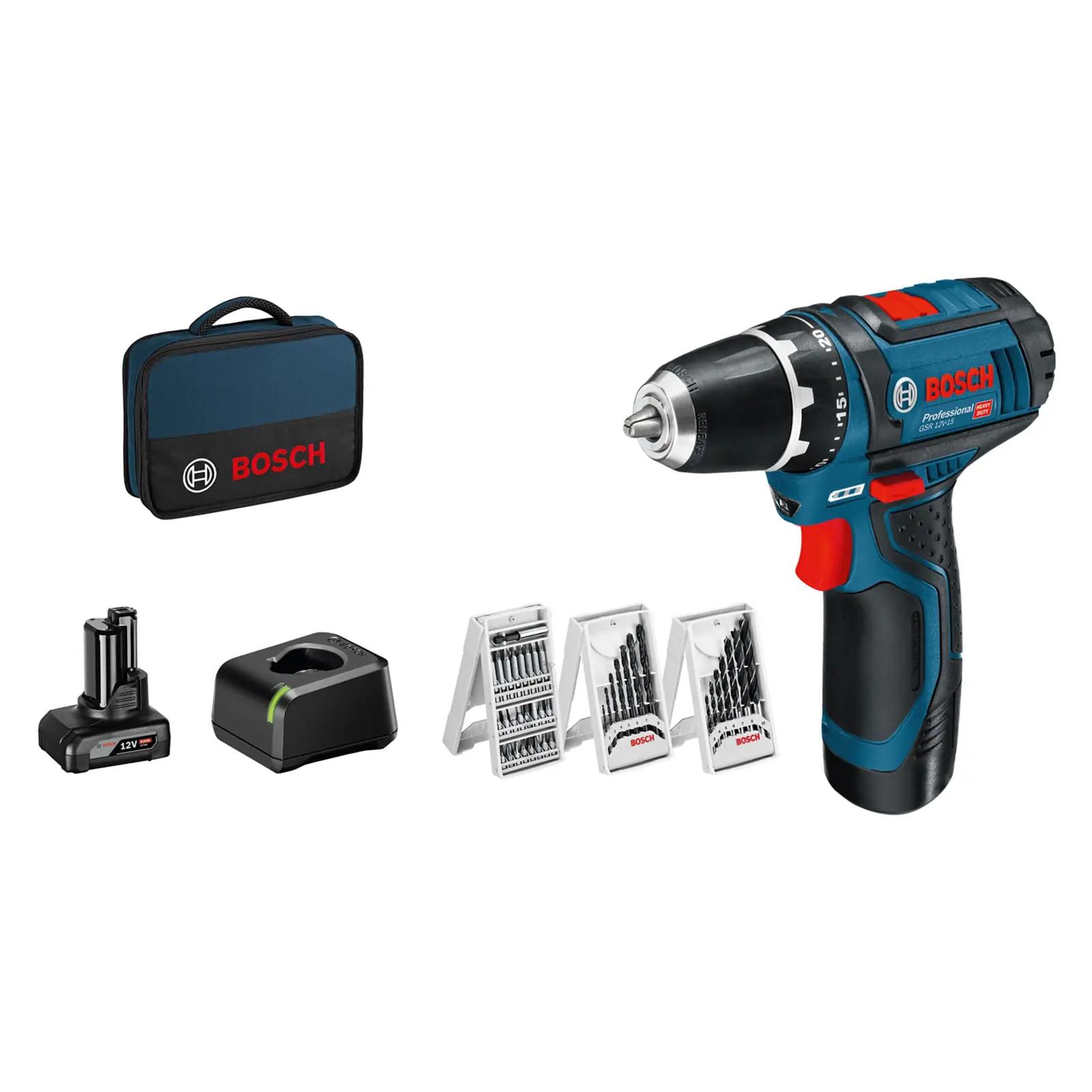 Bosch Professional töökindel 12V juhtmeta puur-viilija komplekt