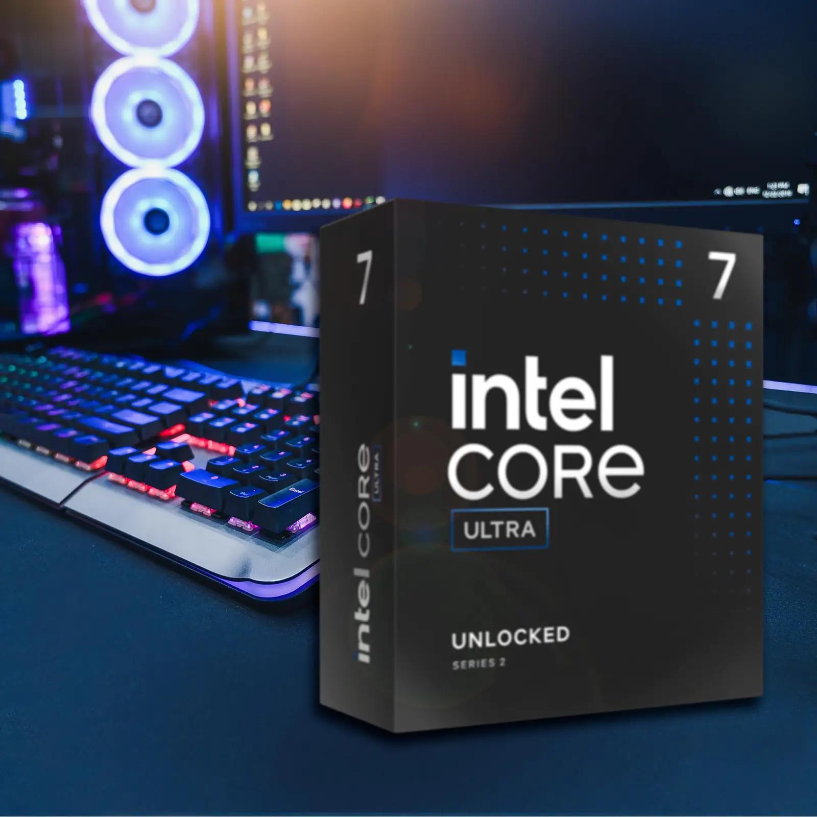 Intel kõrge jõudlusega lauaarvuti protsessor – Core™ Ultra 7 – pakend ja tarvikud