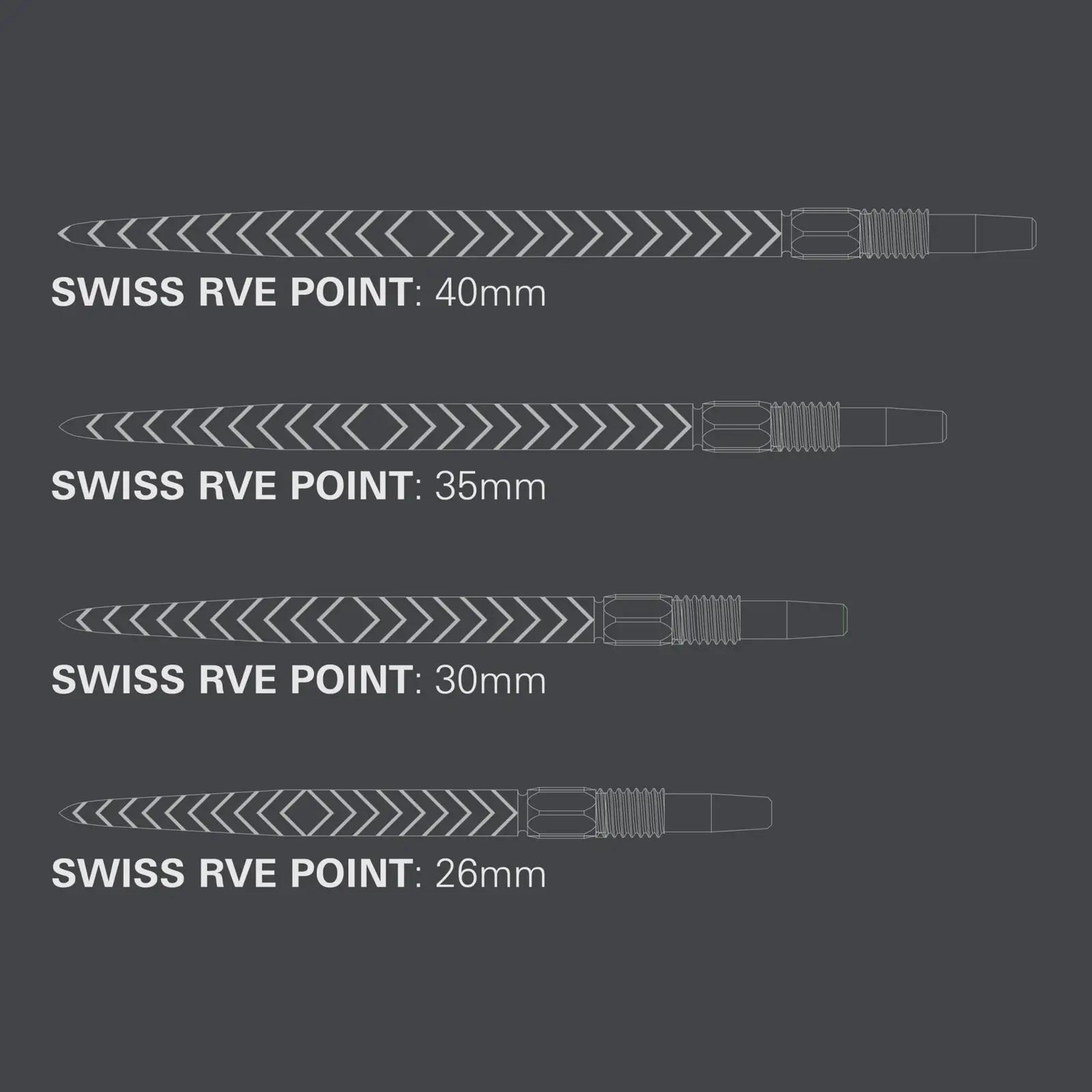 Target Darts kuldne terasest Swiss Point – vastupidav 26mm – detailne vaade