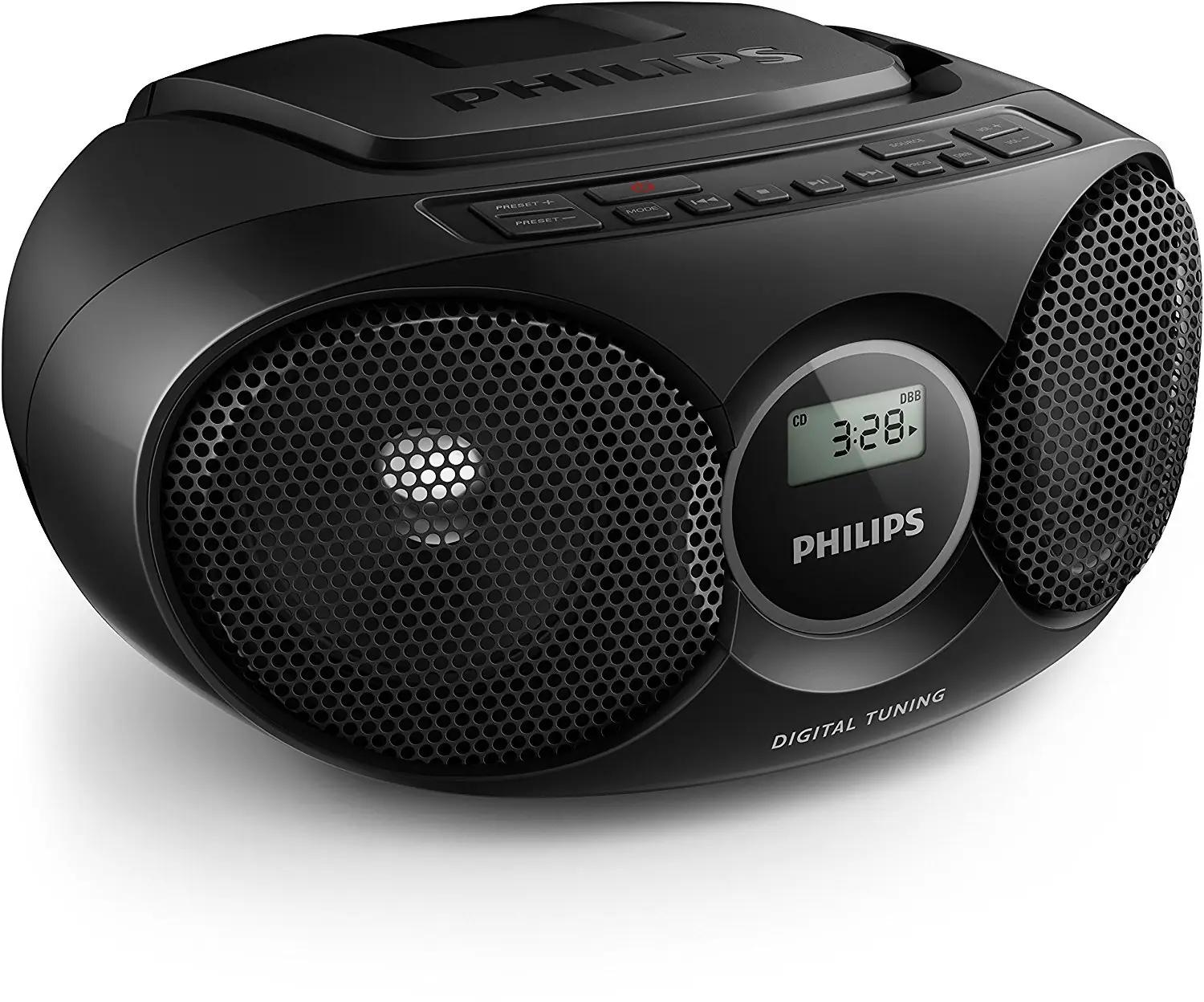 Philips must CD-süsteem AZ215B/12 – lihtne ja kompaktne heli