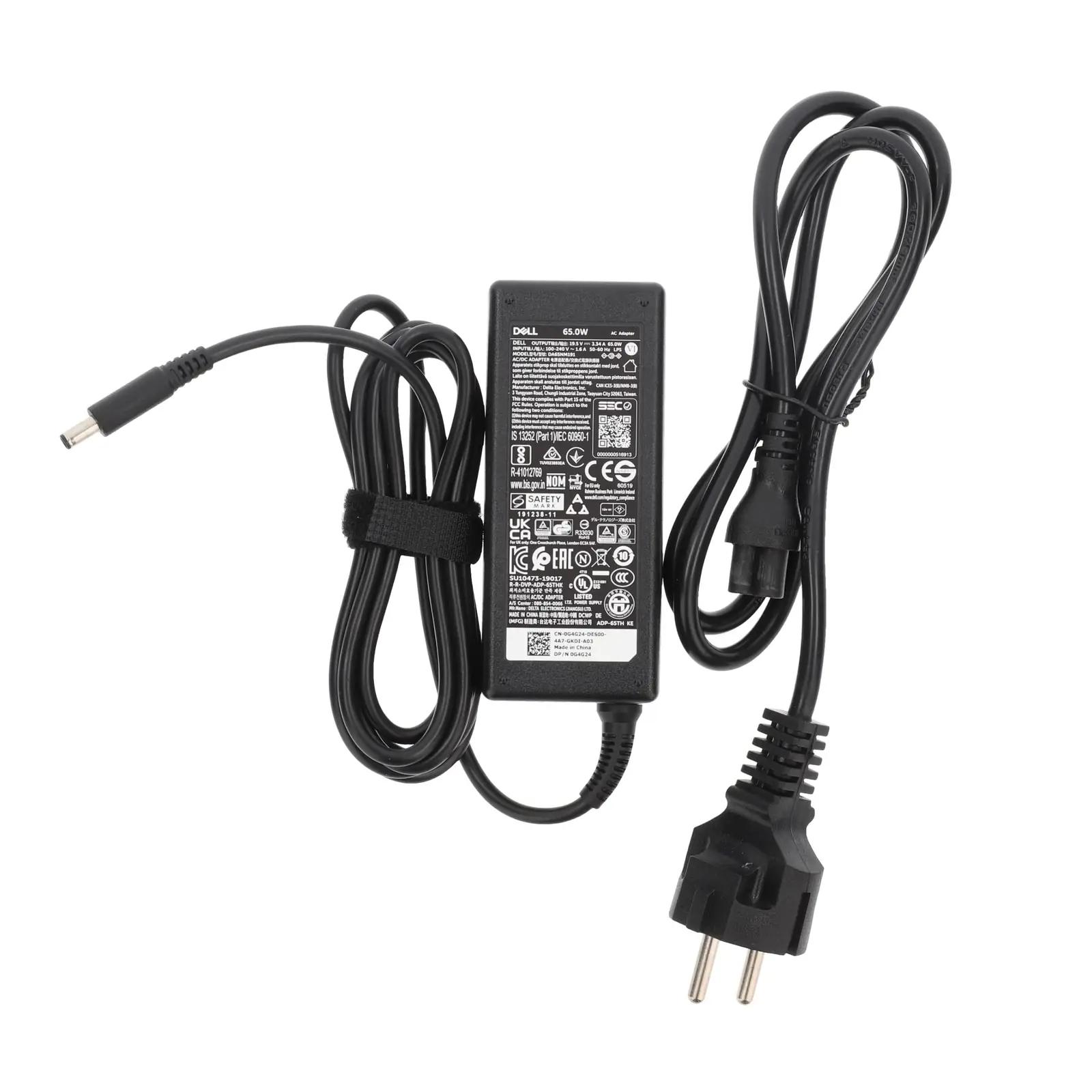 Dell universaalne laadija ja dokkimisadapter — kompaktne 65W – pakend ja tarvikud