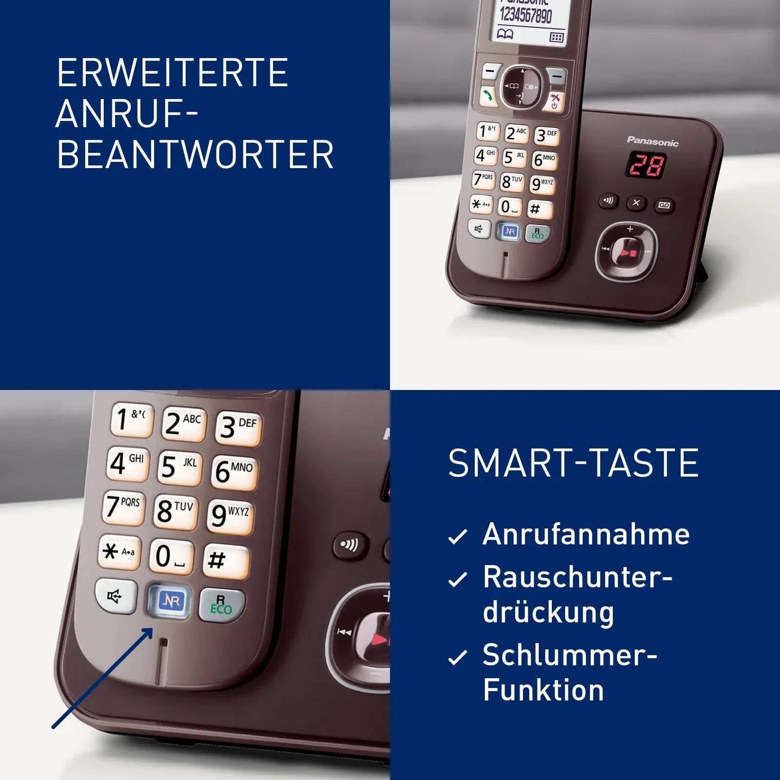 Panasonic nutikas metalltelefon koos vastajaga — mocca – kasutusnäide