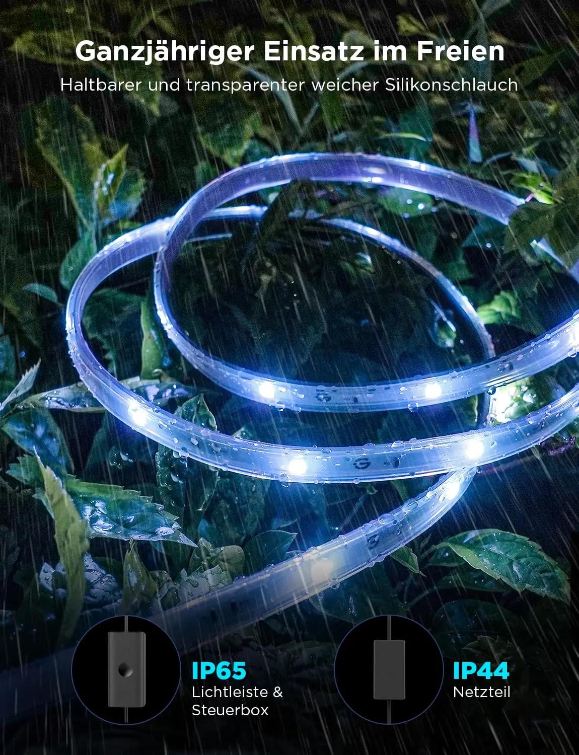 Govee välistingimustele sobiv 10 m LED-riba — veekindel ja – kasutusnäide