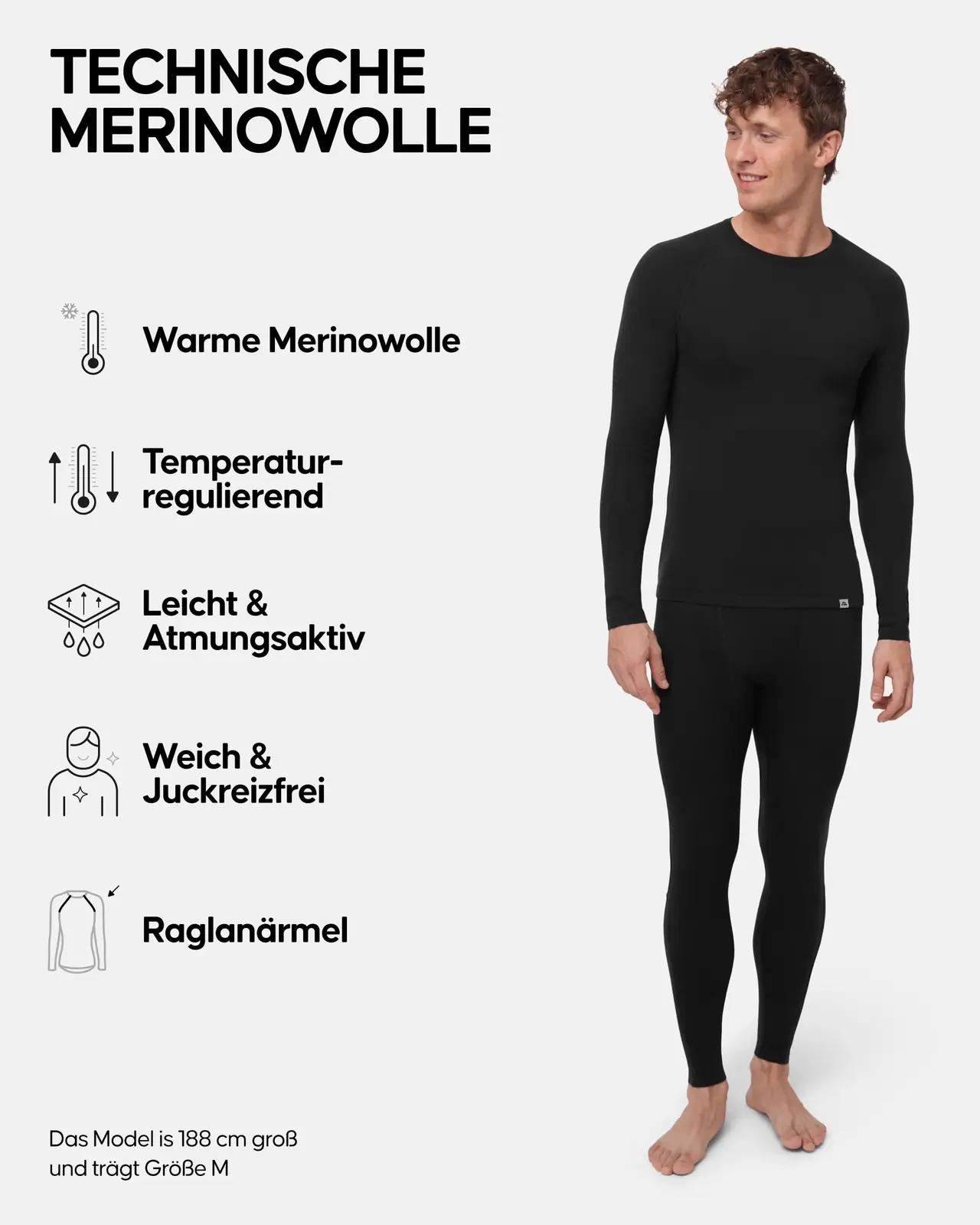 DANISH ENDURANCE meriinovillane thermo-komplekt — soe sport – detailne vaade