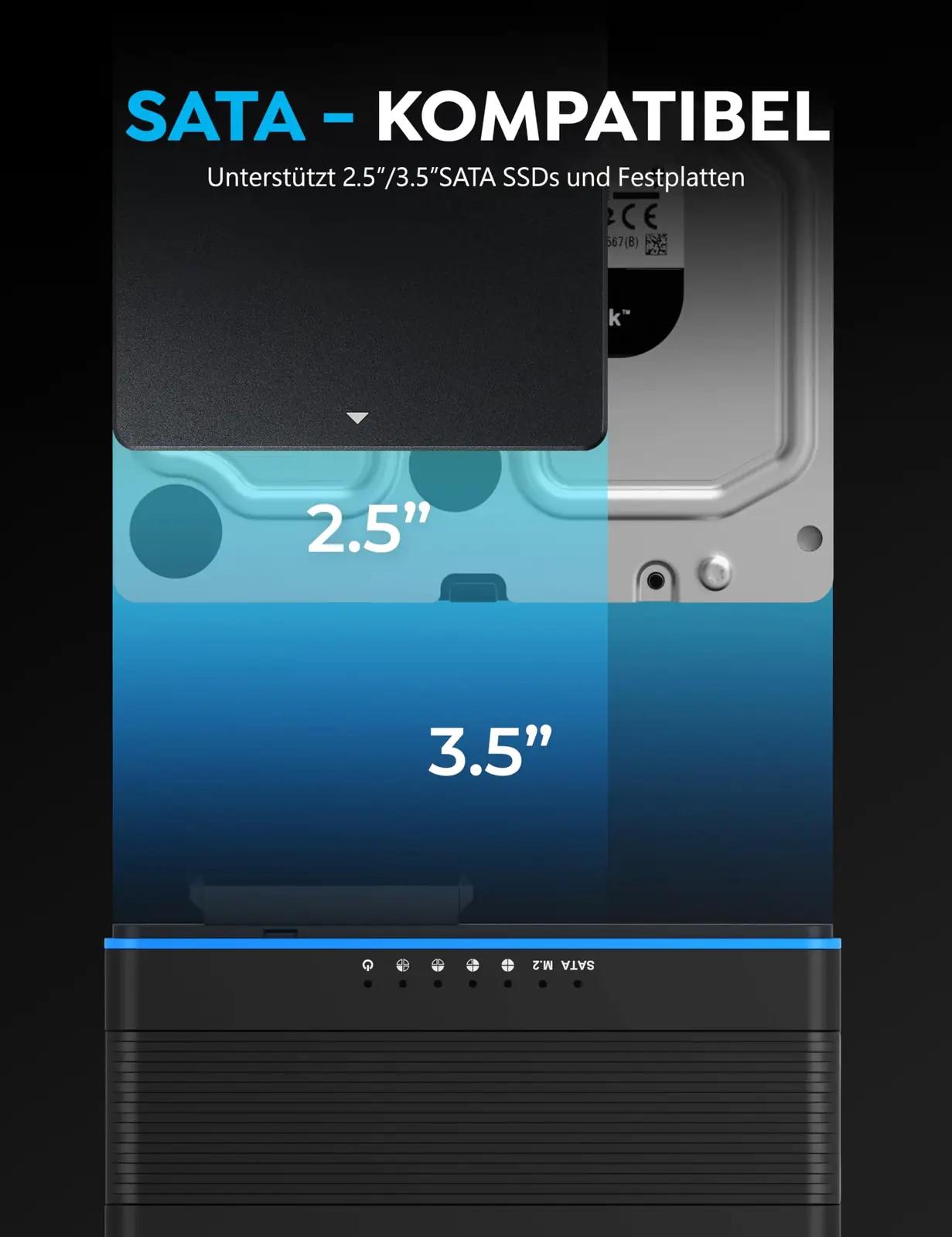 SABRENT vastupidav ABS-korpus SSD/HDD adapter kiireks ühenduseks – kasutusnäide