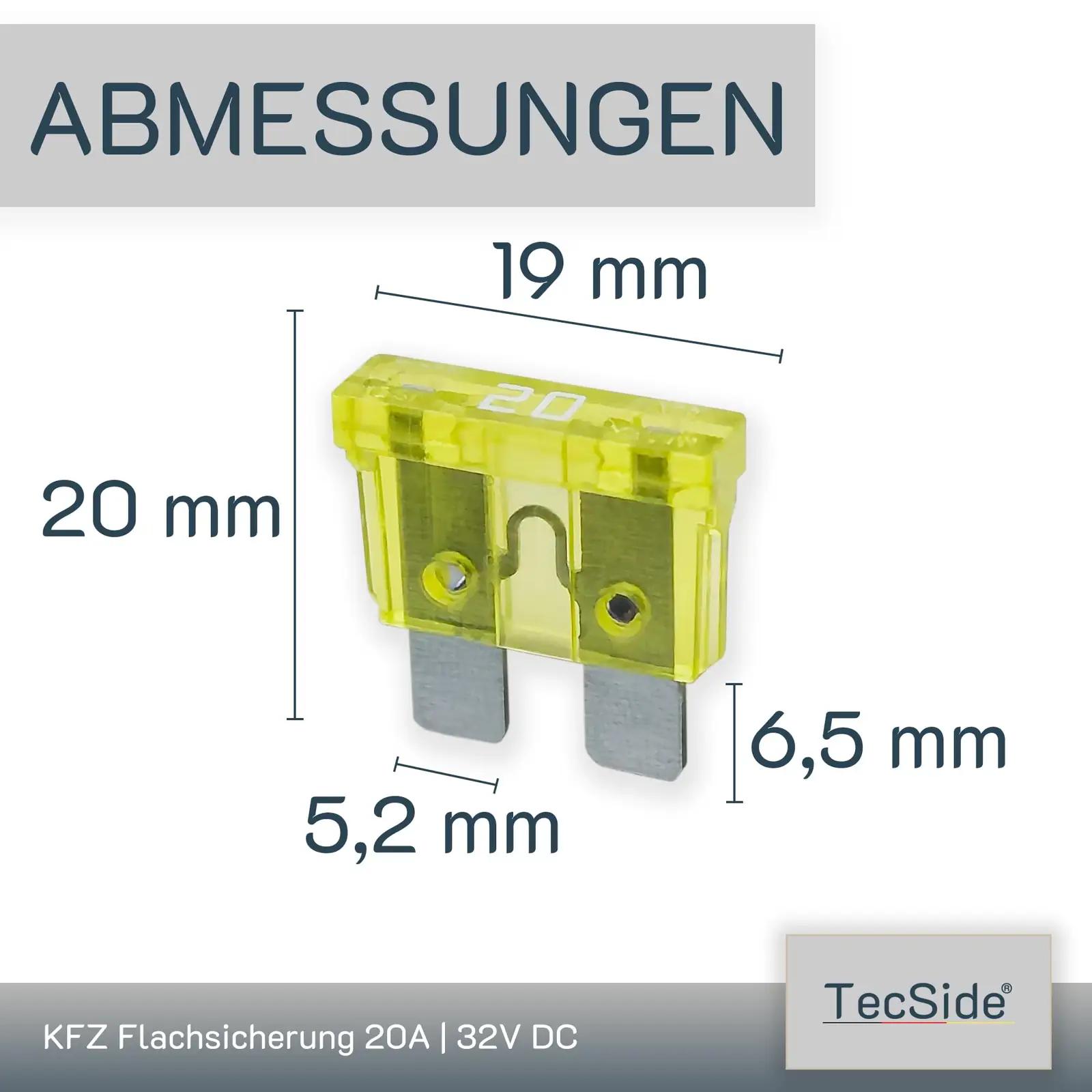 Tecside Flachstecksicherung auto ja mootorratas – detailne lähivaade