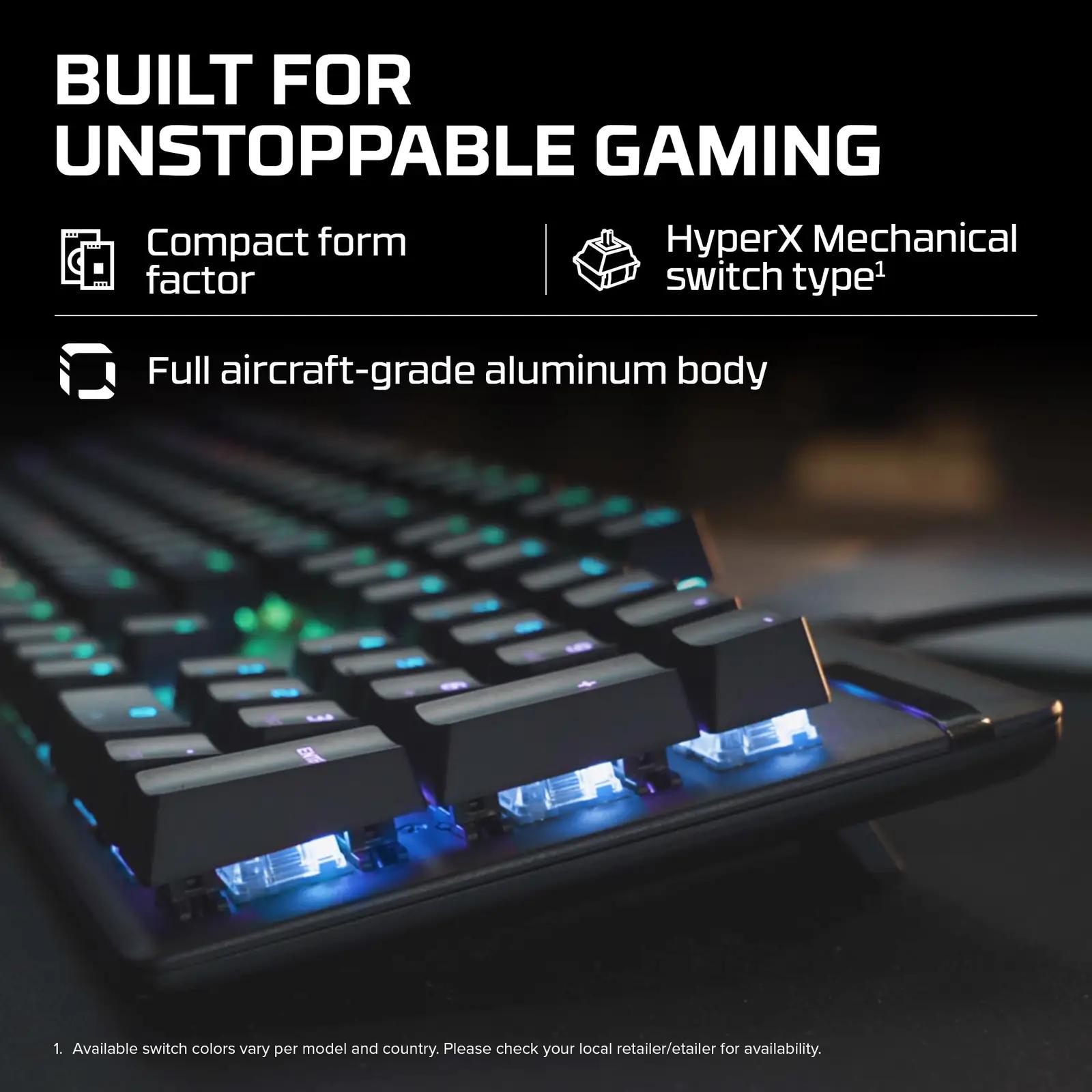 HyperX vastupidav alumiiniumist mängutastatuur – clicky Blue – kasutusnäide