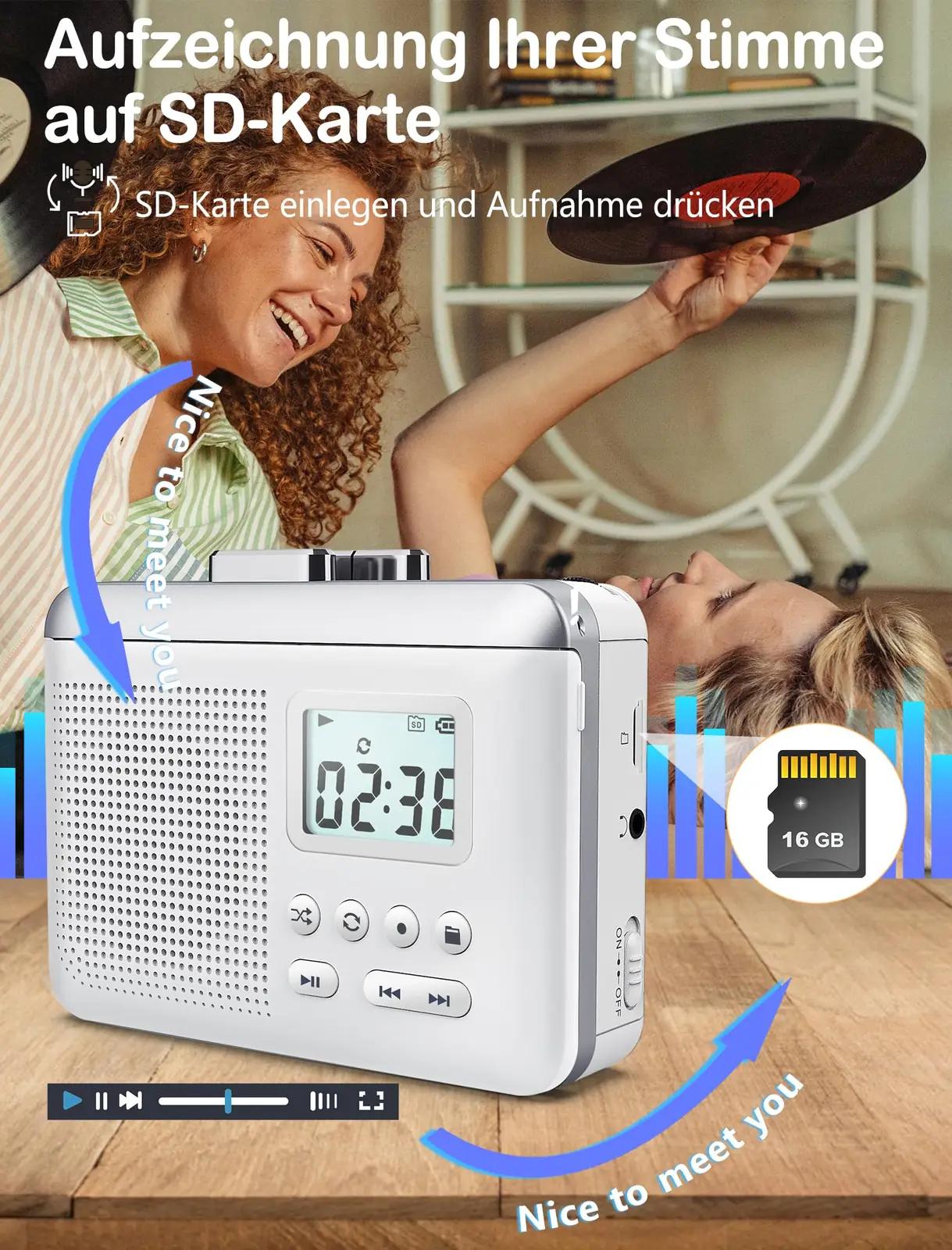 Gracioso elegantsne kaasaskantav kassettmängija — digitaalne – kasutusnäide