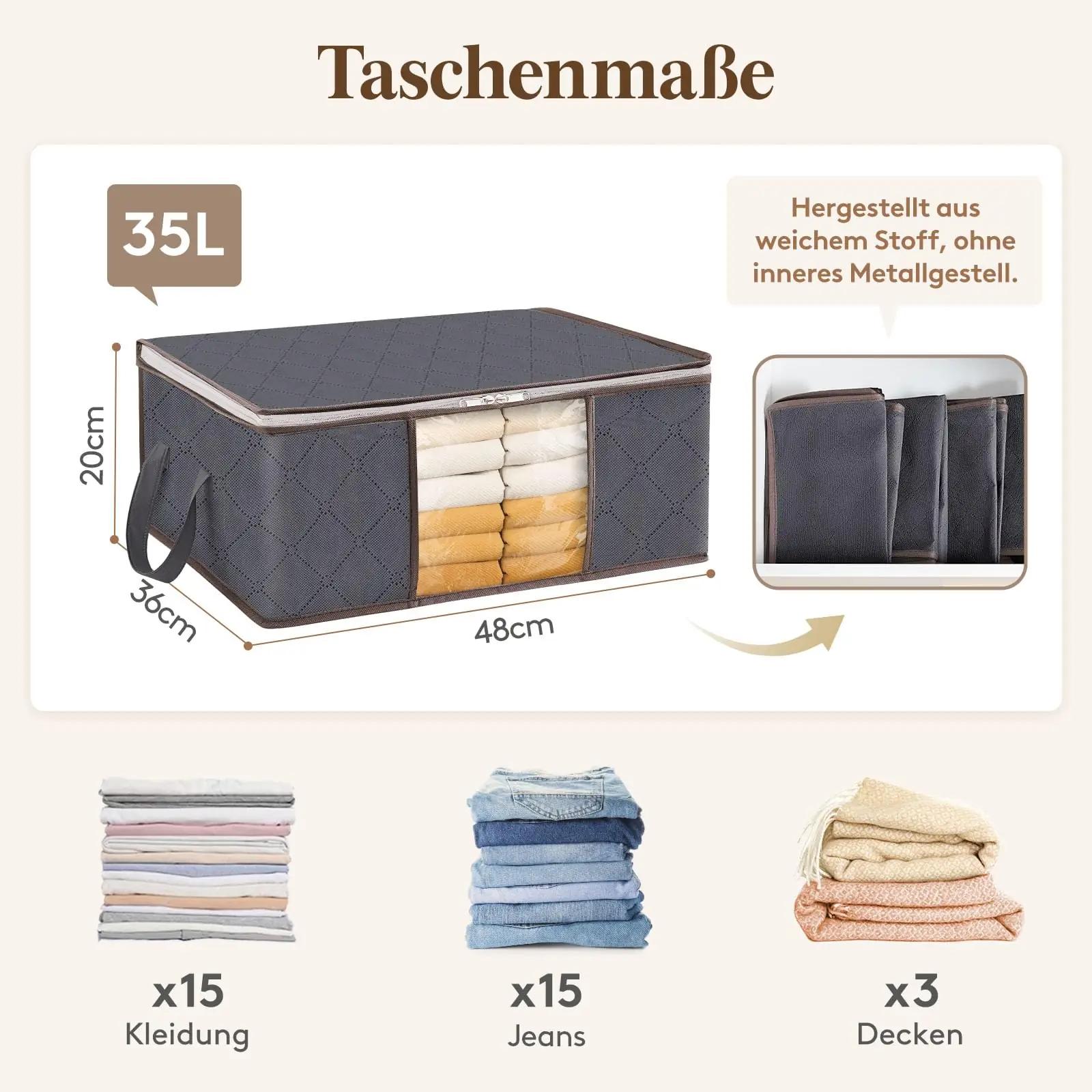 Lifewit kokkupandav riidehoiukott 35L – organiseeritud kodu – detailne vaade