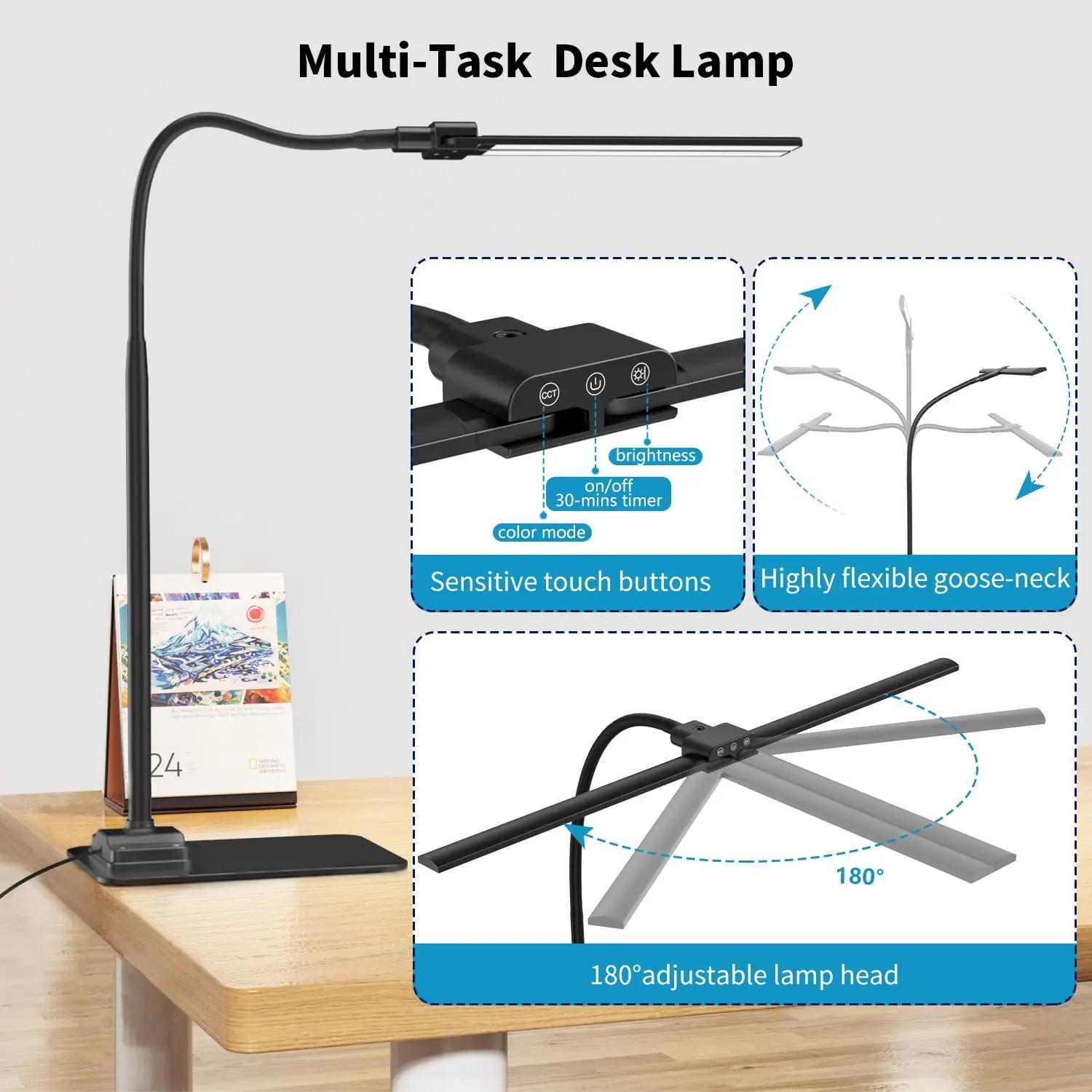 KableRika LED-laudlamp metalljalal — dimmitav, silmakaitse – pilt 6