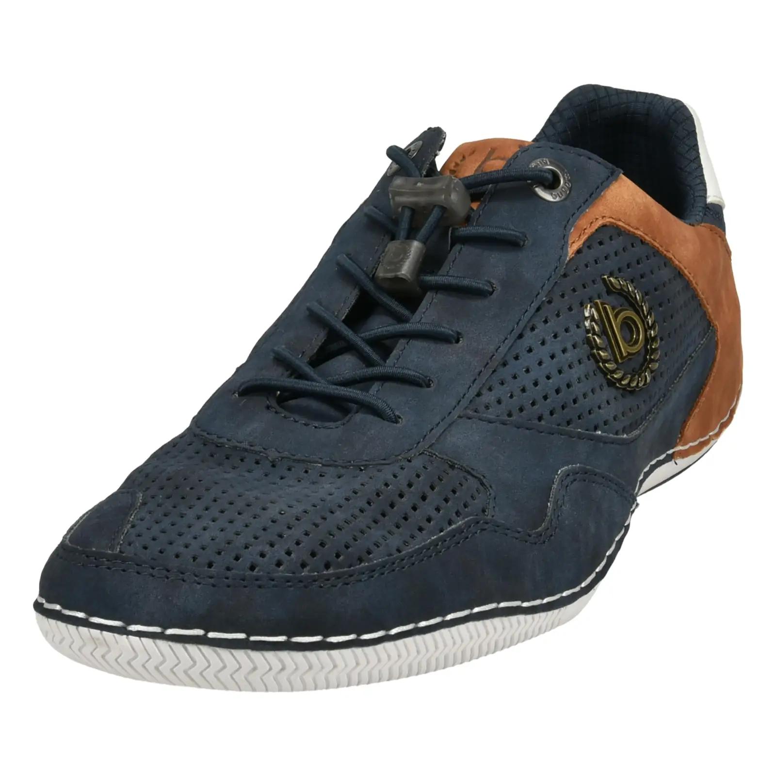bugatti meeste klassikalised sinised loafer‑mokassiinid