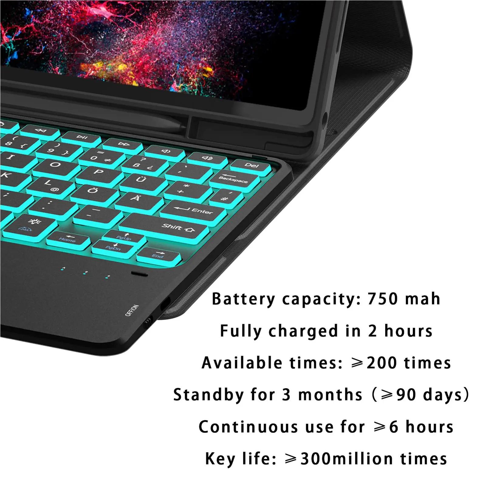 ROOFEI vastupidav ABS-kattega klaviatuur ja kest Galaxy Tab A8 – lisavaade