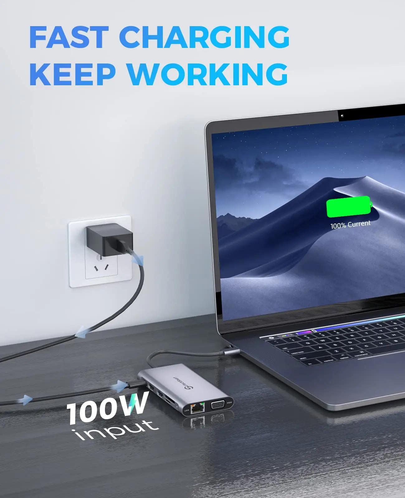 UtechSmart alumiinium docking station — mitmekülgne 11-in-1 – lisavaade